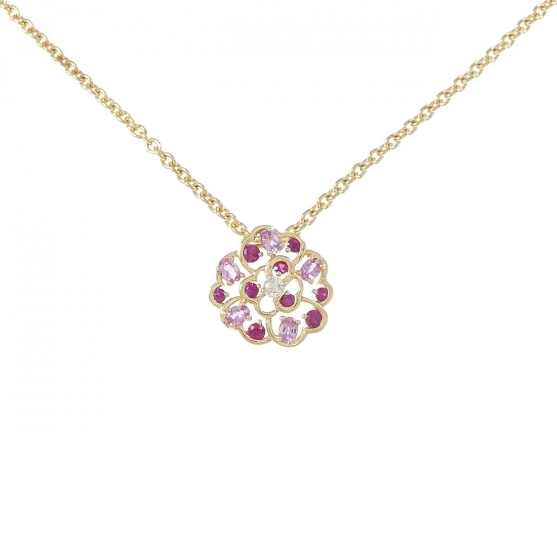 CHANEL CAMELLIA NECKLACE: Chanel Camellia Necklace Brand: CHANEL Type/Style: Chanel Necklace Material: 750 yellow gold, Main Stone Sapphire Color: yellow gold Size: 42?44cm Pendant length approx. x width approx.: