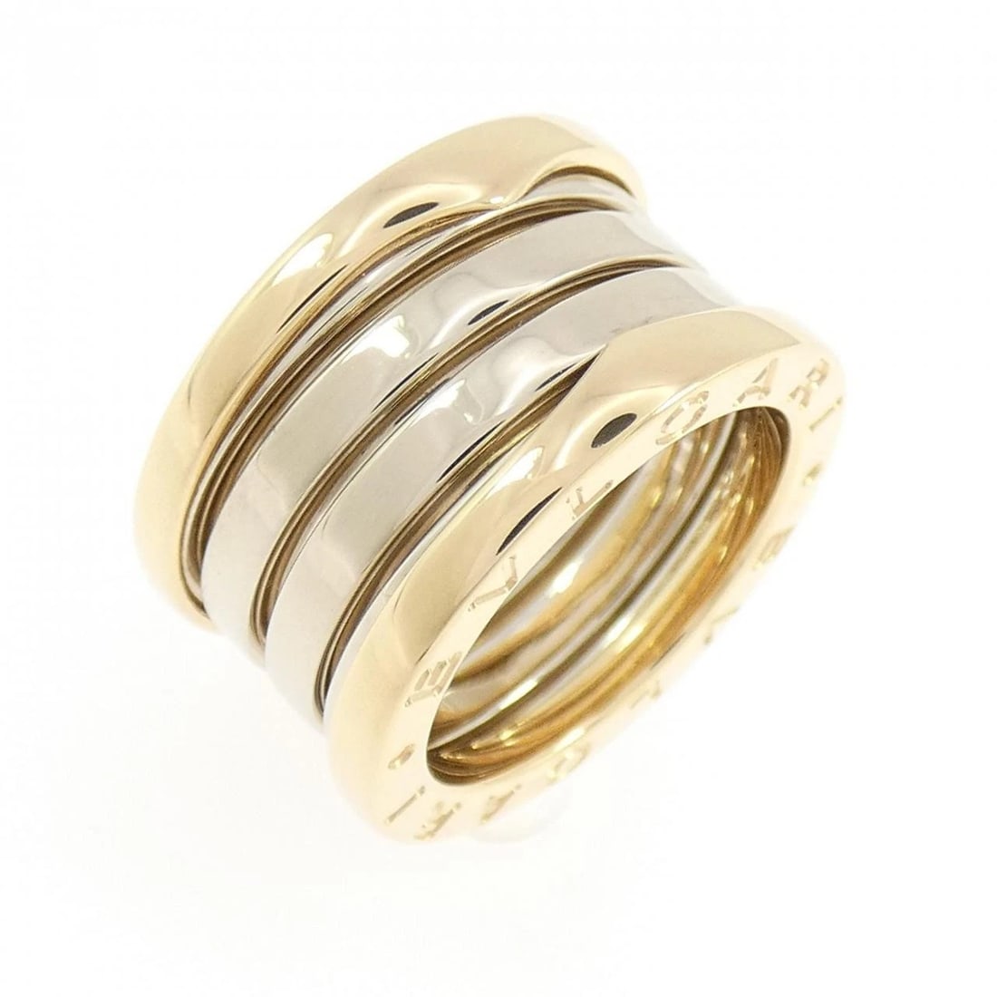 BVLGARI B.ZERO1 RING: Bvlgari B.zero1 Ring Brand: BVLGARI Type/Style: Bulgari Ring Material: 750 white gold/750 yellow gold, Color: white gold yellow gold Size: US3 1/2(46) Accessories: None Accessories Notice: When