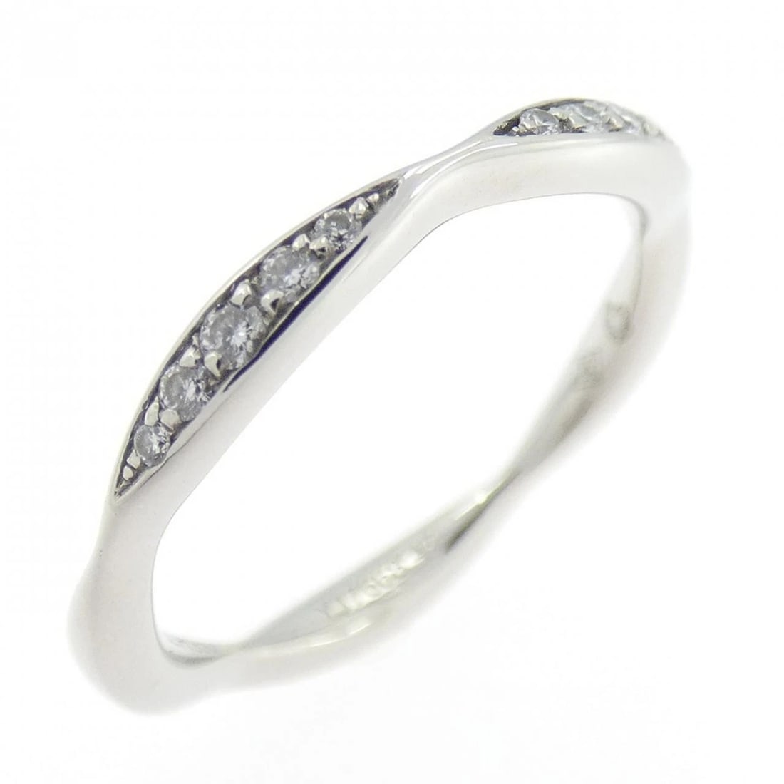CHANEL CAMELLIA HALF ETERNITY RING: Chanel Camellia Half Eternity Ring Brand: CHANEL Type/Style: Chanel Ring Material: Platinum950, Main Stone Natural Color: Platinum Size: US4(47) Accessories: None Accessories Notice: When purchasing