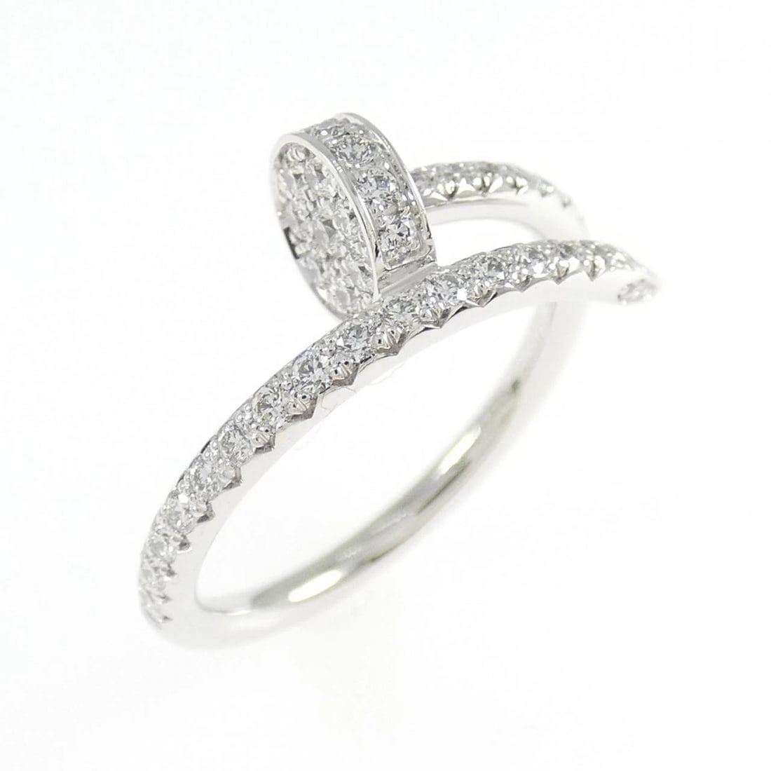 CARTIER JUSTE UN CLOU RING: Cartier Juste un Clou Ring Brand: CARTIER Type/Style: Cartier Ring Material: 750 white gold, Main Stone Natural Color: white gold Size: US3 3/4(46) Accessories: None Accessories Notice: When