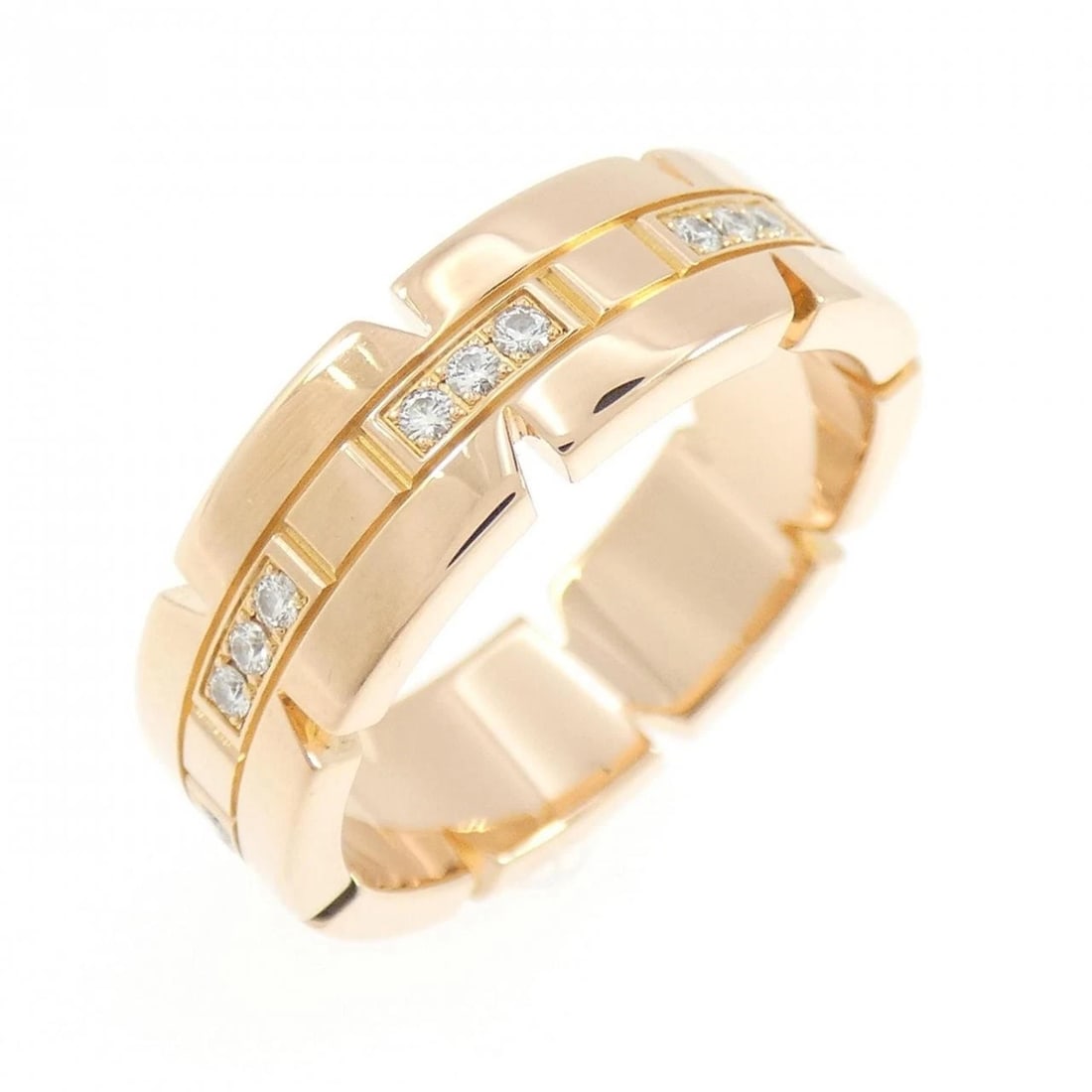 CARTIER TANK FRANCAISE HALF DIAMOND RING: Cartier Tank Francaise Half Diamond Ring Brand: CARTIER Type/Style: Cartier Ring Material: 750 Pink Gold, Main Stone Natural Color: Pink Gold Size: US7(54) Accessories: None Accessories Notice: When