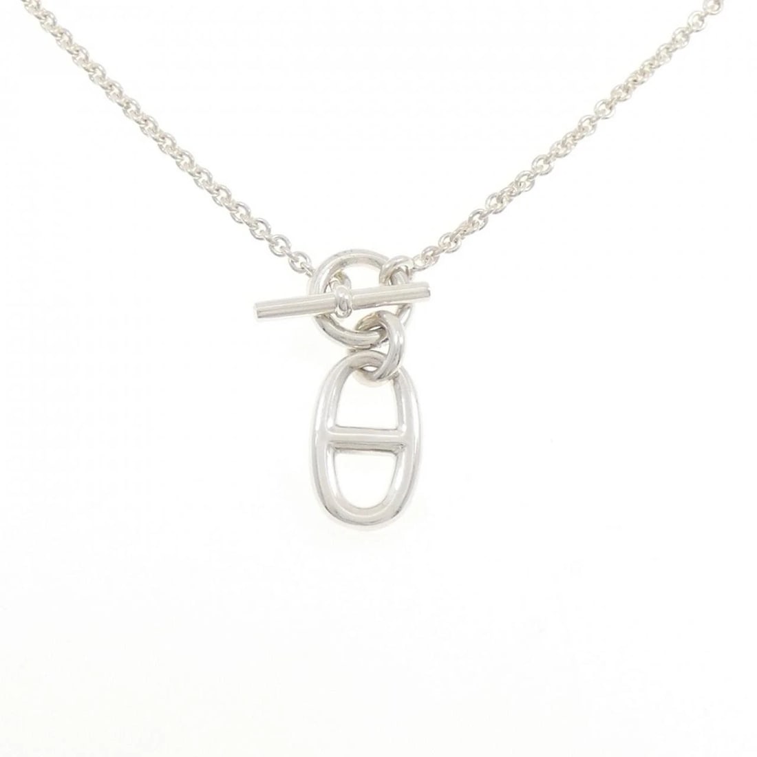 HERMES CHAINE D'ANCRE NECKLACE: Hermes Chaine d'Ancre Necklace Brand: HERMES Type/Style: Hermes Necklace Material: 925Silver, Color: Silver Size: 41cm Pendant length approx. x width approx.: 30.1mmx11.4mm Chain maximum width