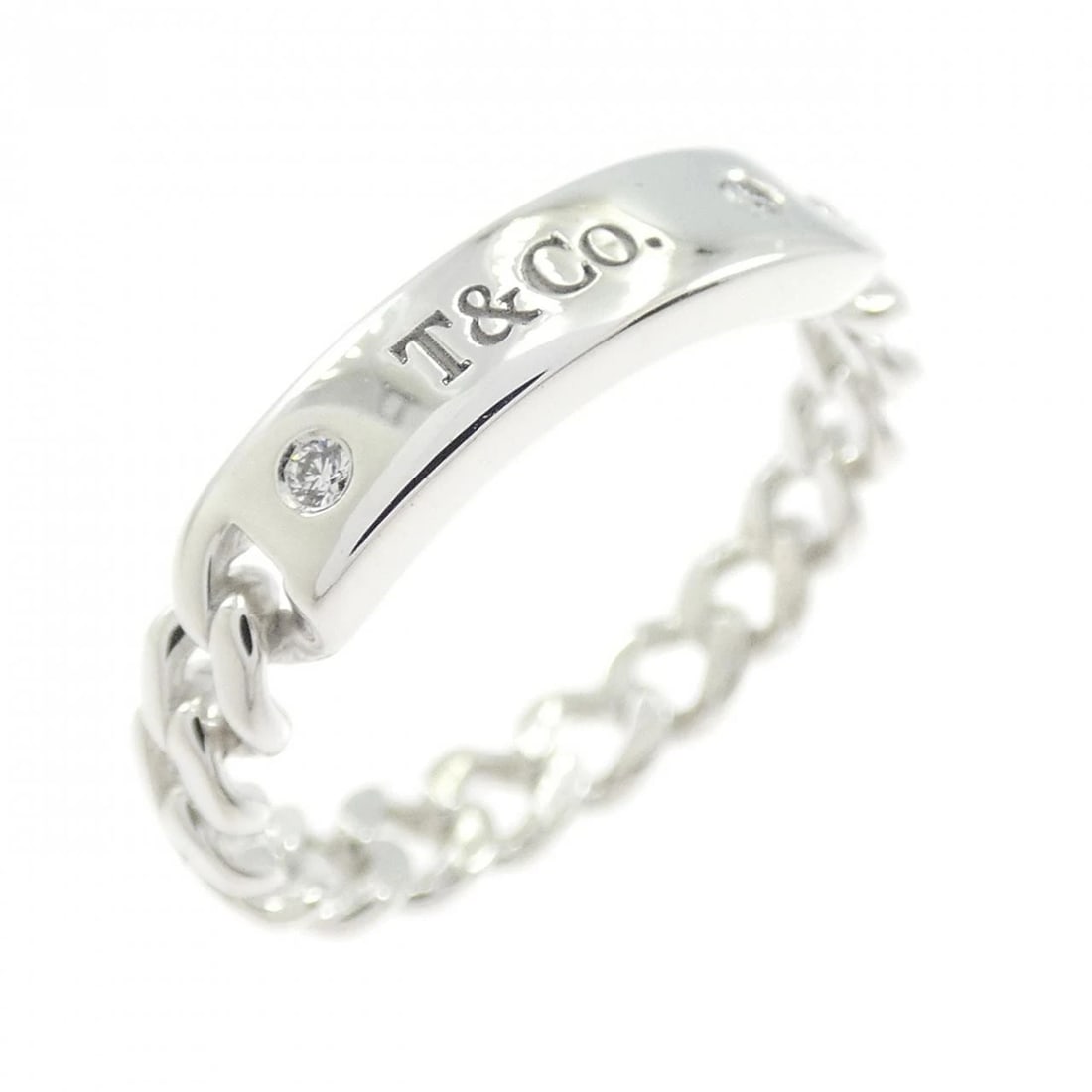 TIFFANY & CO. HARDWARE MICRO LINK RING: TIFFANY & Co. Hardware Micro Link Ring Brand: TIFFANY&Co. Type/Style: TIFFANY & Co. Ring Material: 750 white gold, Main Stone Natural Color: white gold Size: US4 3/4 Accessories: None Accessories