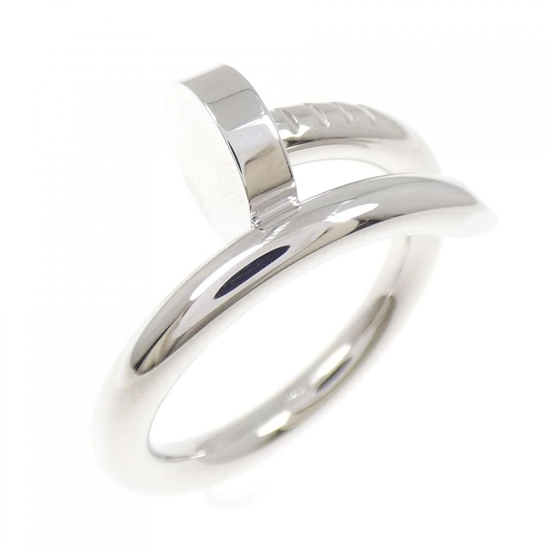 CARTIER JUSTE UN CLOU RING: Cartier Juste un Clou Ring Brand: CARTIER Type/Style: Cartier Ring Material: 750 white gold, Color: white gold Size: US5 1/4(50) Accessories: None Accessories Notice: When purchasing pre-o