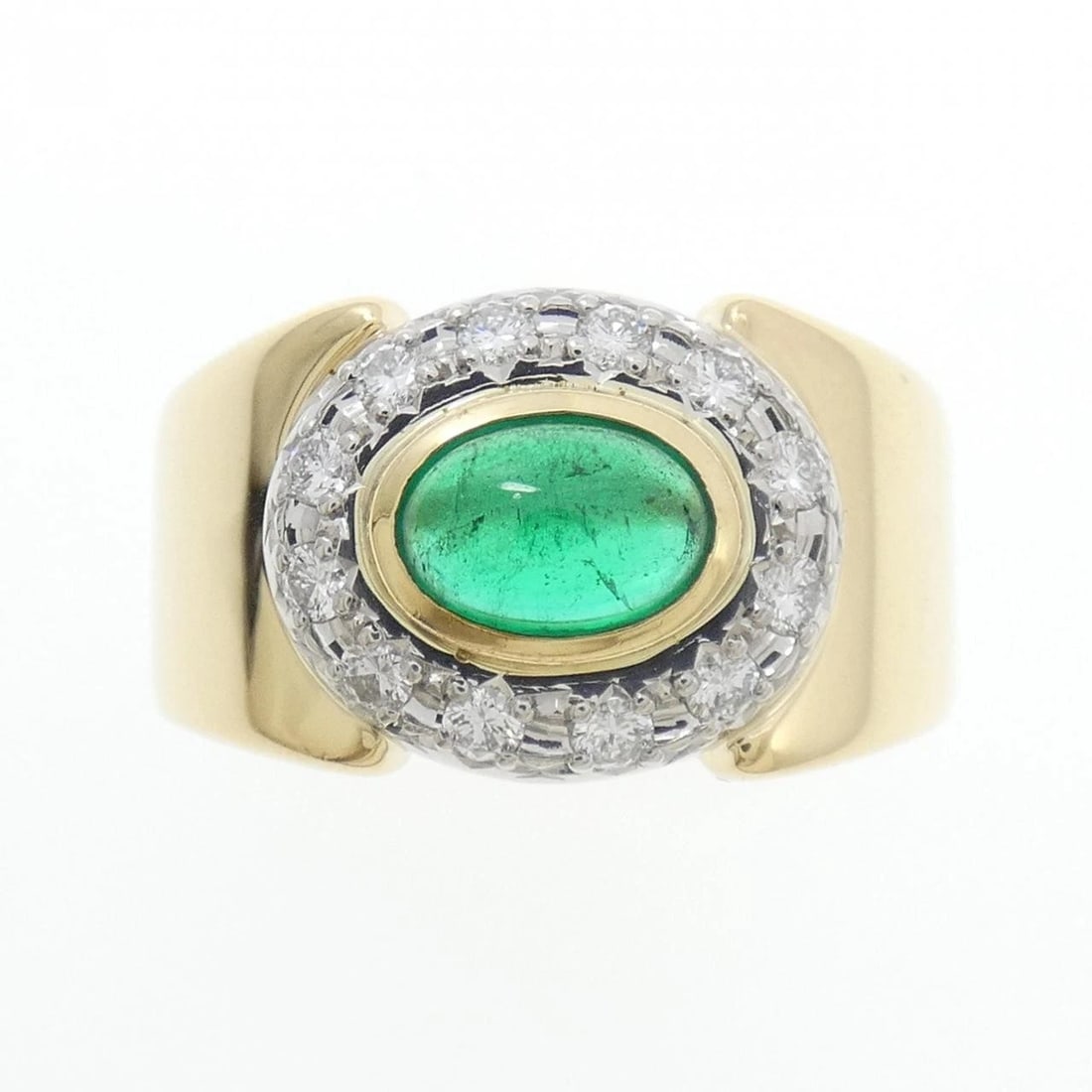 TASAKI EMERALD RING: TASAKI Emerald Ring Brand: TASAKI Type/Style: Tasaki Ring Material: 18k yellow gold / Platinum 900, Main Stone Secondary Stone Natural Color: yellow gold / Platinum Size: US5 3/4 Accessories: None