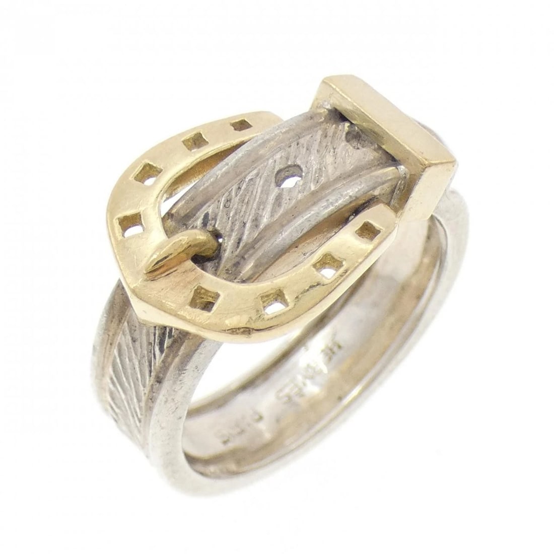 HERMES HALLMARK/18KYG RING: Hermes Hallmark/18KYG Ring Brand: HERMES Type/Style: Hermes Ring Material: Hallmark/18K yellow gold, Color: none Size: US5 1/4 Accessories: None Accessories Notice: When purchasing pre-own