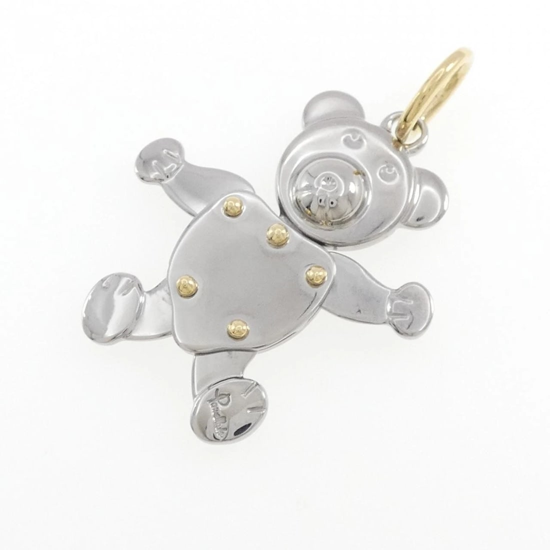 POMELLATO BEAR CHARM PENDANT: Pomellato Bear Charm Pendant Brand: Pomellato Type/Style: Pomellato Pendant/Brooch Material: Stainless steel/750 yellow gold, Color: none Size: Approximate dimensions (height x width): 54.8mm x