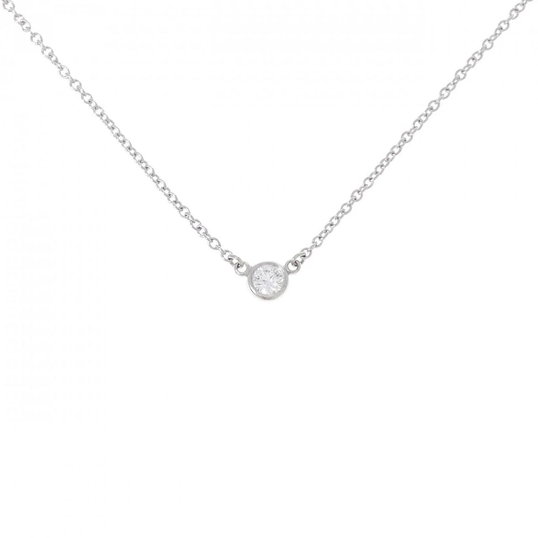 TIFFANY & CO. BY THE YARD NECKLACE: TIFFANY & Co. By the Yard Necklace Brand: TIFFANY&Co. Type/Style: TIFFANY&Co. Necklace Material: Platinum950, Main Stone Natural Color: Platinum Size: 40cm Diameteraround: 3.8mm Chain maximum width