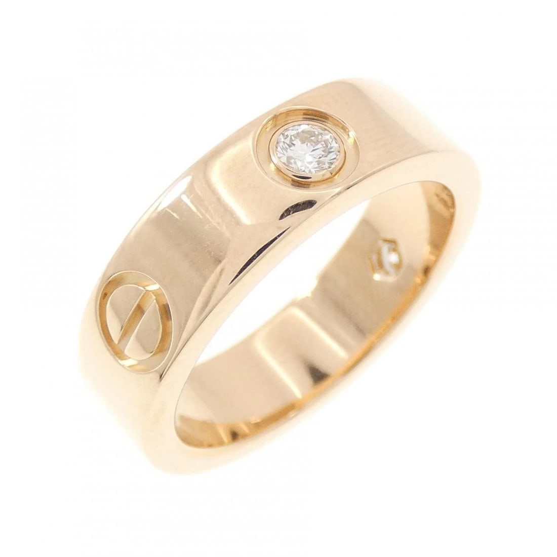 CARTIER LOVE HALF DIAMOND RING: Cartier Love Half Diamond Ring Brand: CARTIER Type/Style: Cartier Ring Material: 750 Pink Gold, Main Stone Natural Color: Pink Gold Size: US6 1/4(52) Accessories: None Accessories Notice: