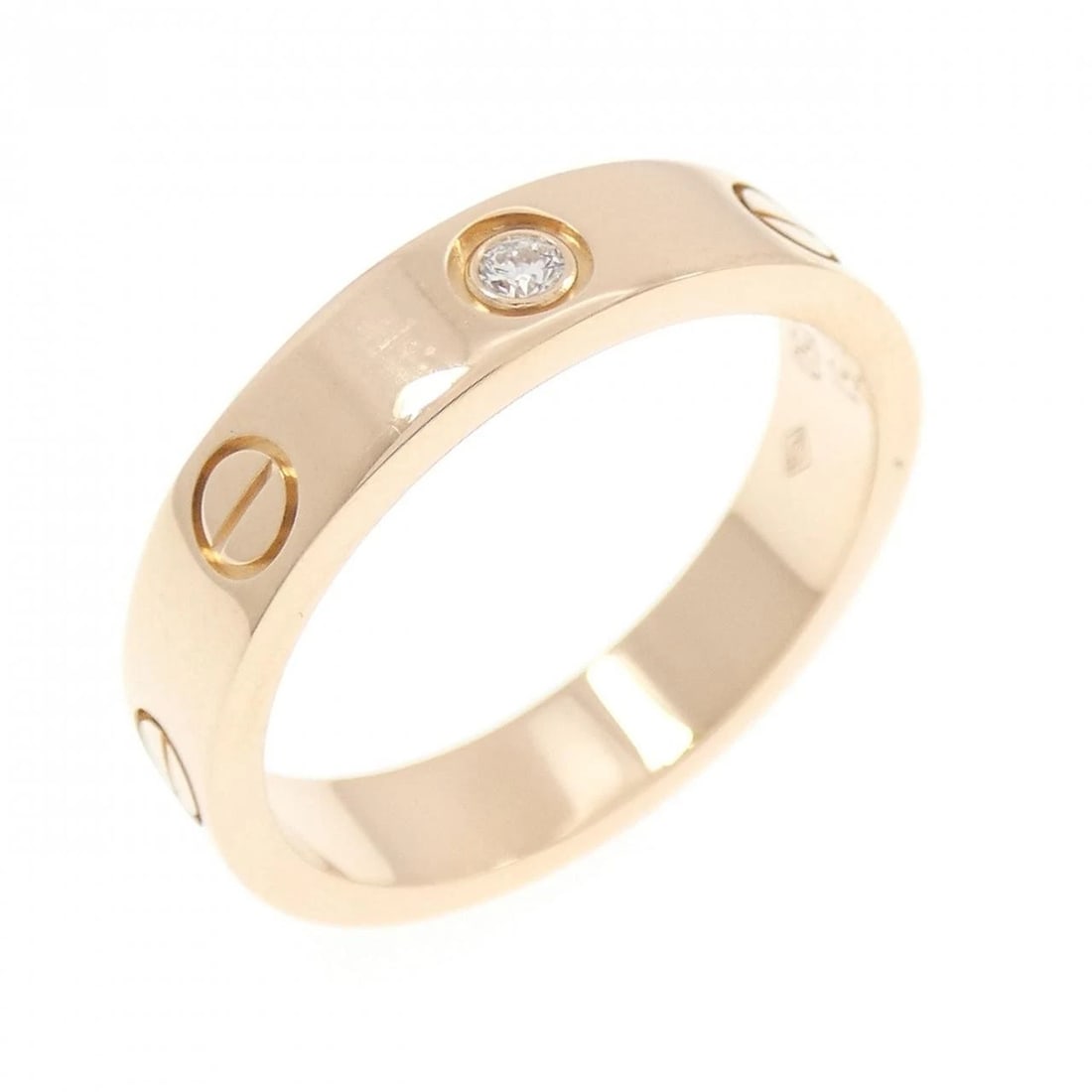 CARTIER MINI LOVE 1P RING: Cartier Mini Love 1P Ring Brand: CARTIER Type/Style: Cartier Ring Material: 750 Pink Gold, Main Stone Natural Color: Pink Gold Size: US5 3/4(51) Accessories: None Accessories Notice: When