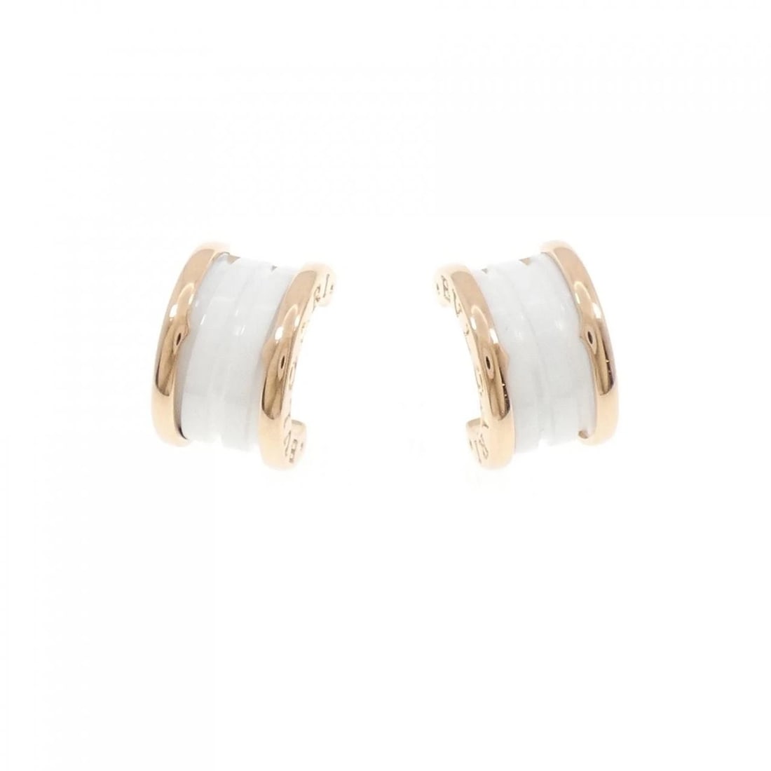BVLGARI B.ZERO1 PIERCE: Bvlgari B.zero1 Pierce Brand: BVLGARI Type/Style: Bvlgari Pierce/Earring Material: 750 pink gold/ceramic, Color: pink gold Size: Approx. height x width: 14.7mm x 9.2mm Accessories: None Accessories