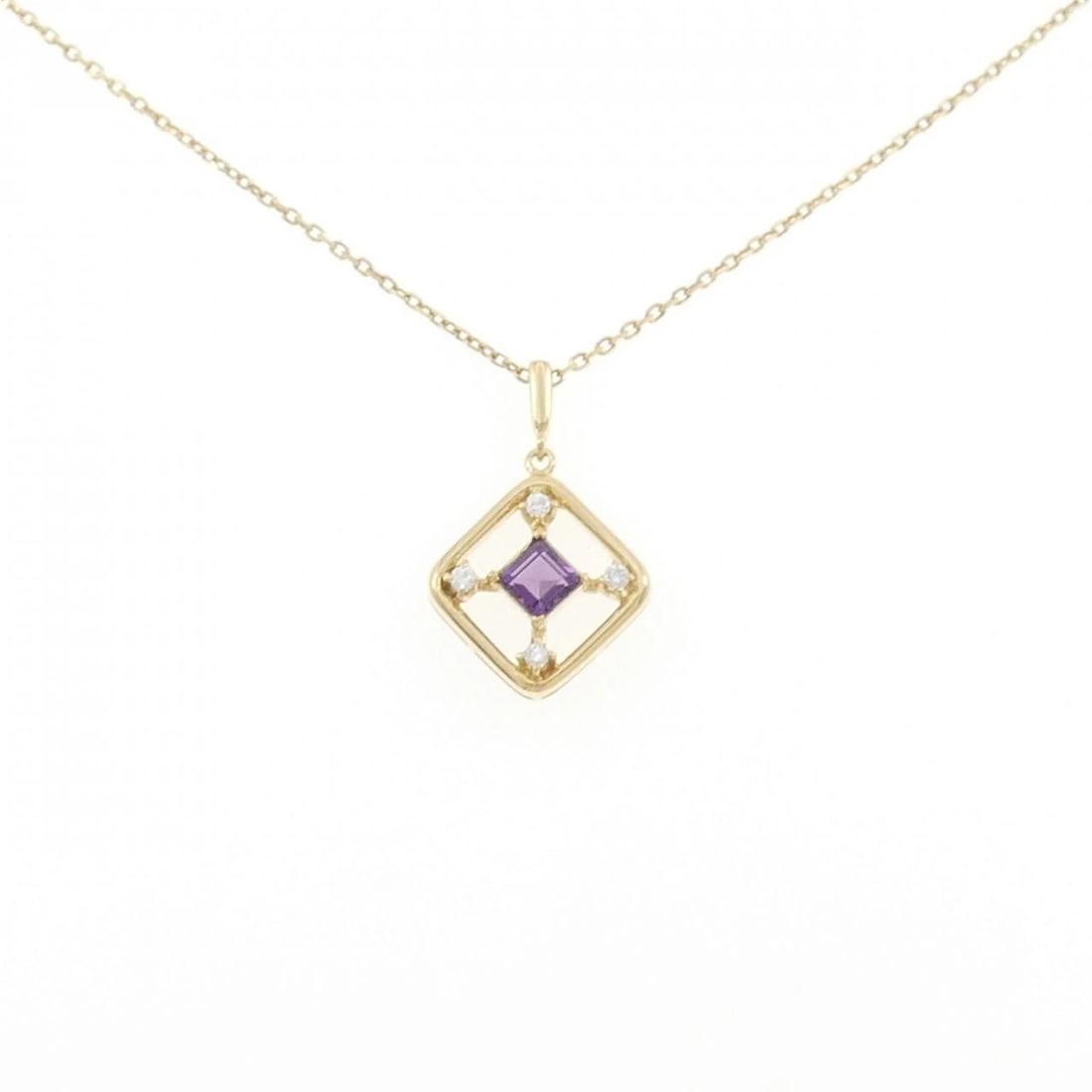 MIKIMOTO AMETHYST NECKLACE: Mikimoto Amethyst Necklace Brand: MIKIMOTO Type/Style: Mikimoto Necklace Material: K18 yellow gold, Main Stone Secondary Stone diamond Color: Yellow Gold White Gold Pink Gold Size: 44cm Pendant