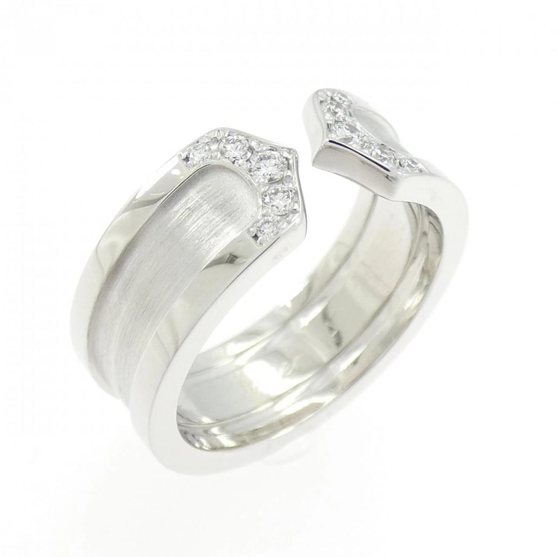 CARTIER C2 SMALL RING: Cartier C2 Small Ring Brand: CARTIER Type/Style: Cartier Ring Material: 750 white gold, Main Stone Natural Color: white gold Size: US4(47) Accessories: None Accessories Notice: When purchasing