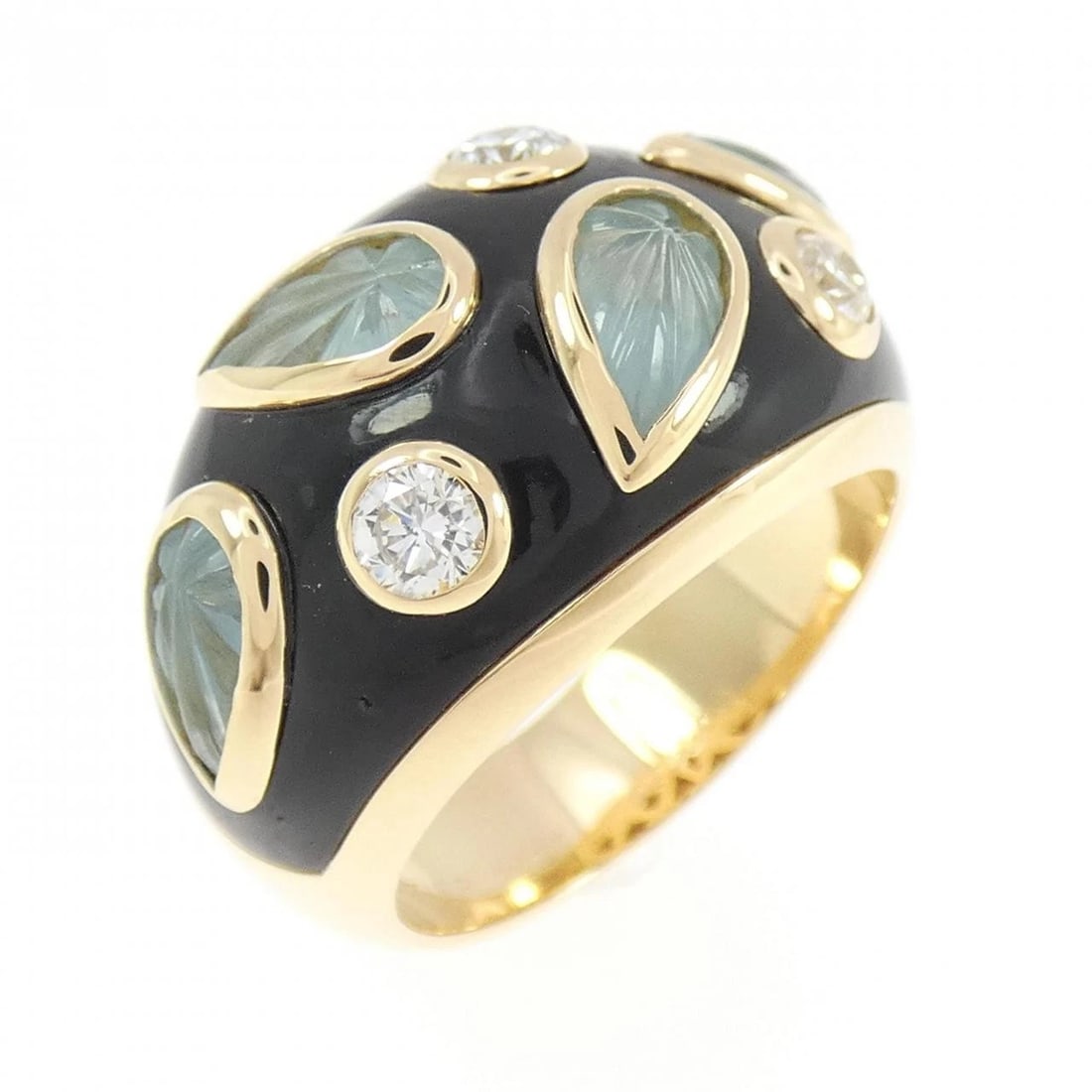 CARTIER COLORED STONE RING: Cartier colored stone ring Brand: CARTIER Type/Style: Cartier Ring Material: 750 yellow gold, Color: yellow gold Size: US5 1/4(50) Accessories: None Accessories Notice: When purchasing pre