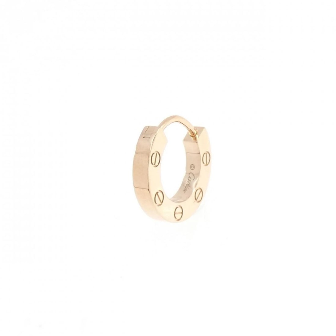 CARTIER LOVE PIERCE (SINGLE EARRING): Cartier Love Pierce (Single Earring) Brand: CARTIER Type/Style: Cartier Pierce/Earring Material: 750 Pink Gold, Color: Pink Gold Size: Approx. height x width: 10.3mm x 2.0mm Accessories: None