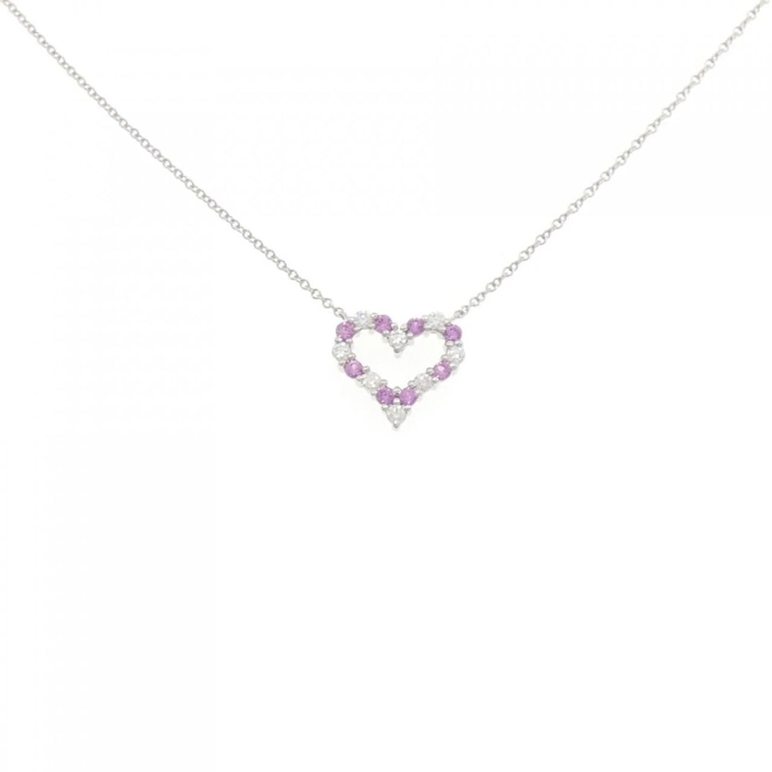 TIFFANY&CO. SENTIMENTAL HEART MINI NECKLACE: TIFFANY&Co. Sentimental Heart Mini Necklace Brand: TIFFANY&Co. Type/Style: TIFFANY&Co. Necklace Material: Platinum950, Main Stone Secondary Stone diamond Color: Platinum Size: 41cm Pendant length appr