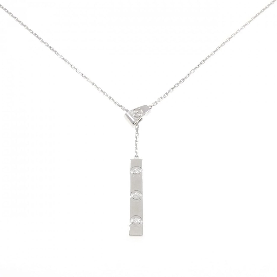 CARTIER LOVE Y-SHAPE 3P NECKLACE: Cartier Love Y-Shape 3P Necklace Brand: CARTIER Type/Style: Cartier Necklace Material: 750 white gold, Main Stone Natural Color: white gold Size: -46cm Pendant length approx. x width approx.: