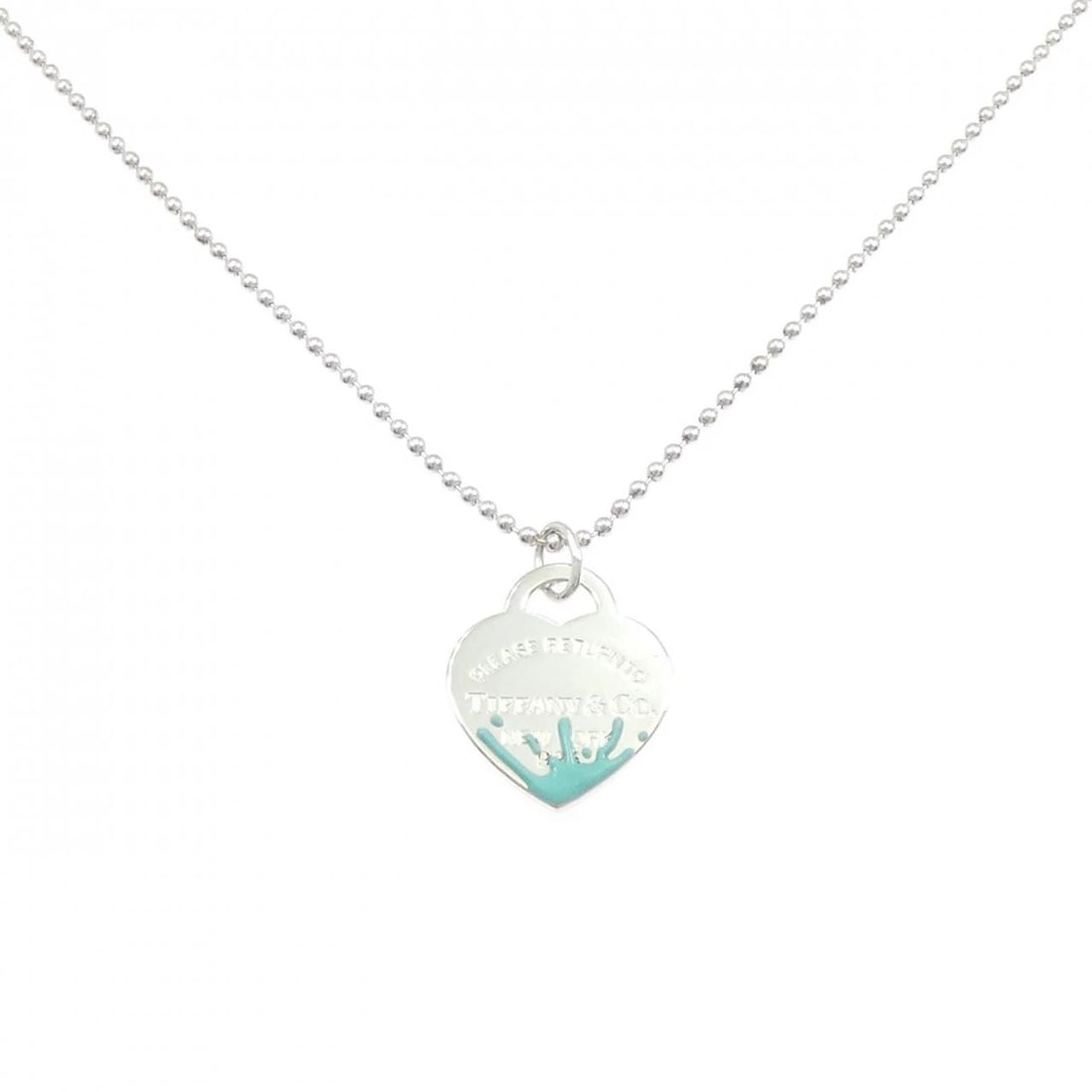 TIFFANY&CO. COLOR SPLASH HEART TAG LARGE NECKLACE: TIFFANY&Co. Color Splash Heart Tag Large Necklace Brand: TIFFANY&Co. Type/Style: TIFFANY&Co. Necklace Material: 925Silver, Color: Silver Size: 88cm Pendant length approx. x width approx.: 36.4mmx24.9m