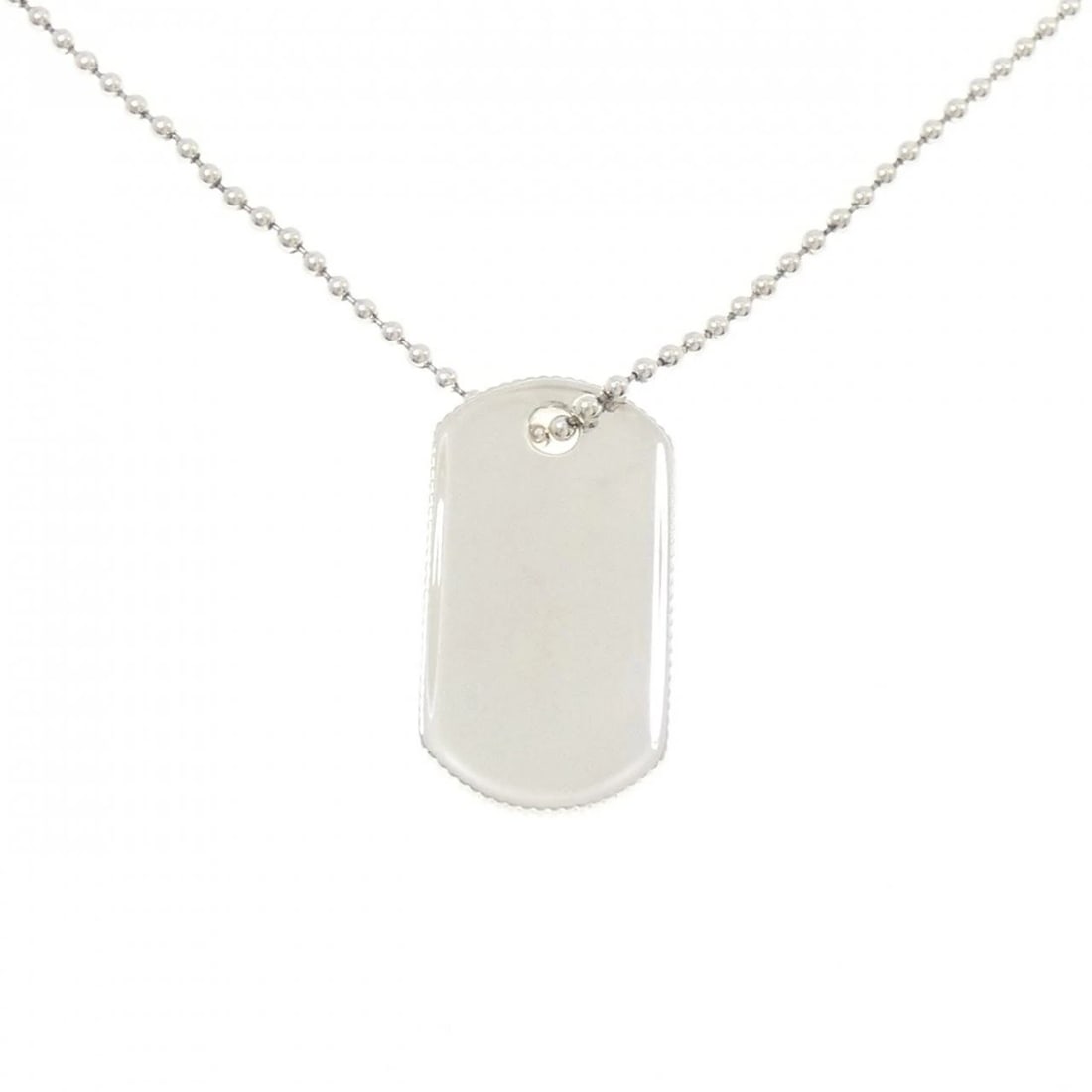 TIFFANY & CO. COIN EDGE DOG TAG NECKLACE: TIFFANY & Co. Coin Edge Dog Tag Necklace Brand: TIFFANY&Co. Type/Style: TIFFANY&Co. Necklace Material: 925Silver, Color: Silver Size: 52cm Pendant length approx. x width approx.: 38.8mmx21.5mm Chain