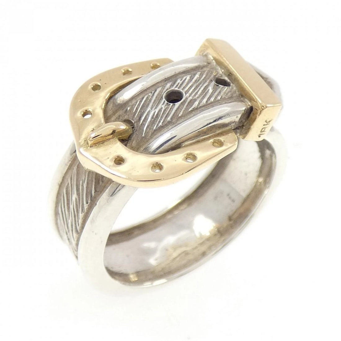 HERMES HALLMARK/18KYG RING: Hermes Hallmark/18KYG Ring Brand: HERMES Type/Style: Hermes Ring Material: Hallmark/18K yellow gold, Color: none Size: US6 Accessories: None Accessories Notice: When purchasing pre-owned goods,