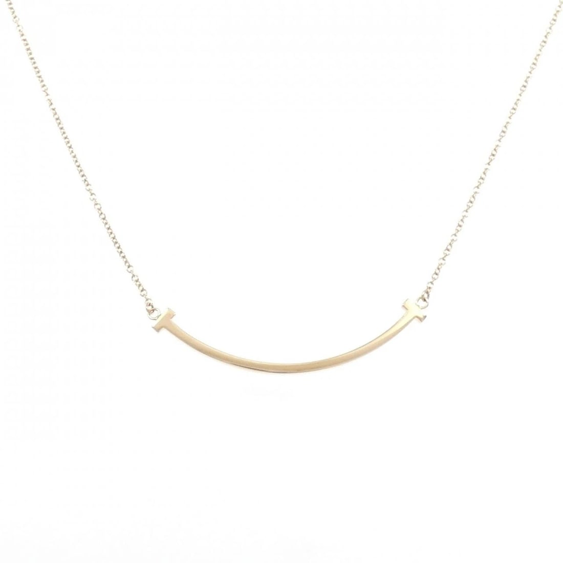 TIFFANY&CO. T SMILE SMALL NECKLACE: TIFFANY&Co. T Smile Small Necklace Brand: TIFFANY&Co. Type/Style: TIFFANY&Co. Necklace Material: 750 Pink Gold, Color: Pink Gold Size: 40?45cm Pendant length approx. x width approx.: 3.7mmx36.6mm