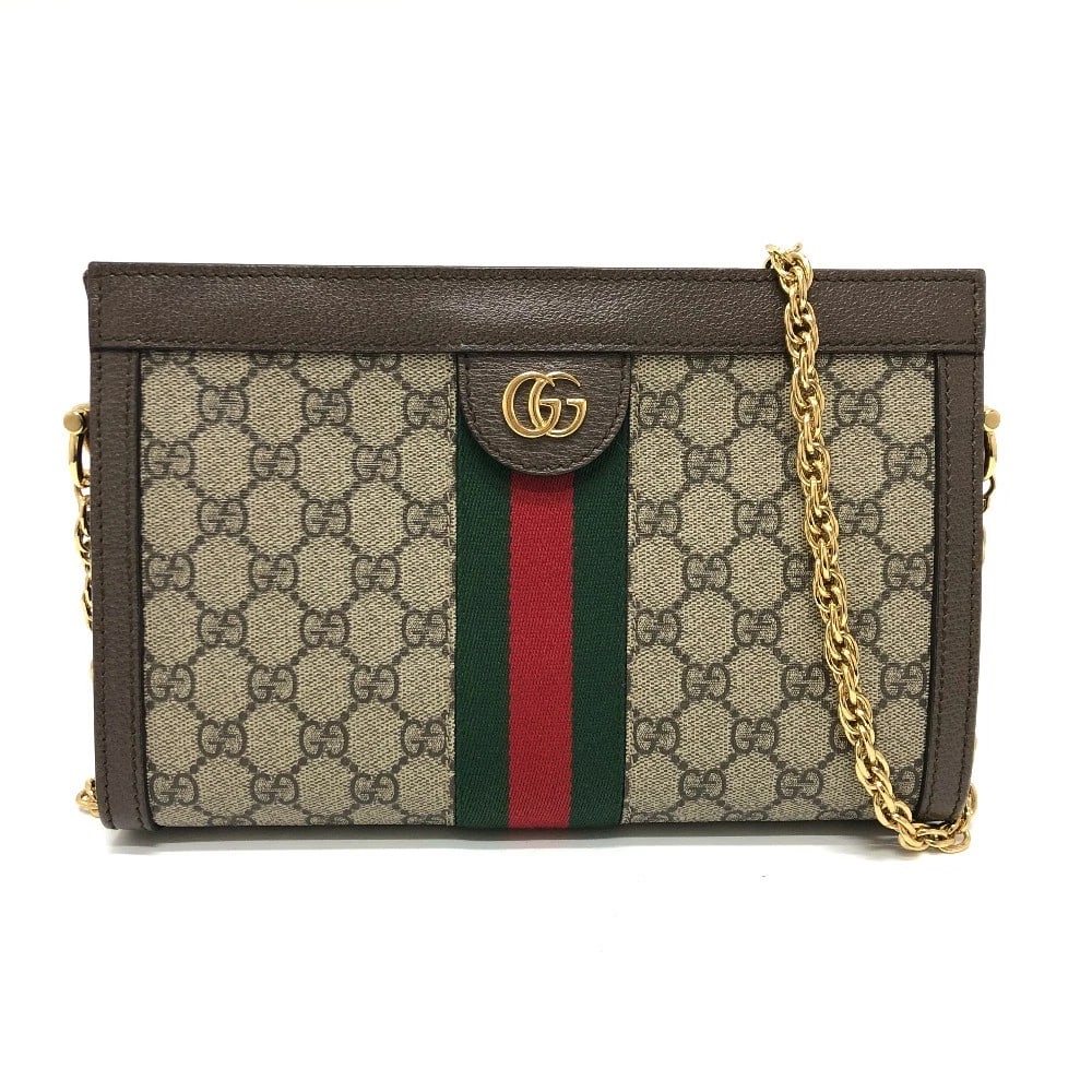 GUCCI OPHIDIA GG SMALL CHAIN BAG SHOULDER BAG: GUCCI Ophidia GG Small chain bag Shoulder Bag Brand: GUCCI Type/Style: Shoulder Bag Material: GG Supreme Canvas Color: Brown / GoldHardware Size: W10.2xH7.1xD2.8inch / W26cmxH18cmxD7cm Accessories: