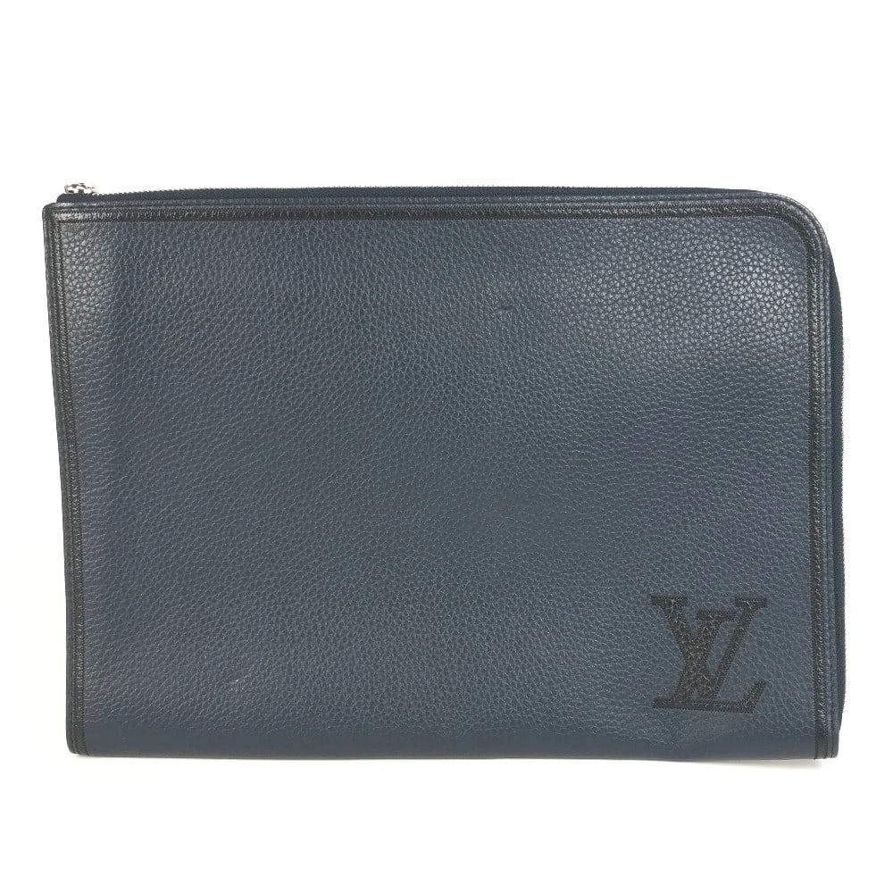 LOUIS VUITTON LV LOGO POCHETTE JULES GM POUCH CLUTCH BAG: LOUIS VUITTON LV logo Pochette Jules GM Pouch Clutch bag Brand: Louis Vuitton Type/Style: Clutch bag Material: Taurillon CleceLeather Color: NavyxBlack Size: W13.8xH9.8inch / W35cmxH25cm Accessories:
