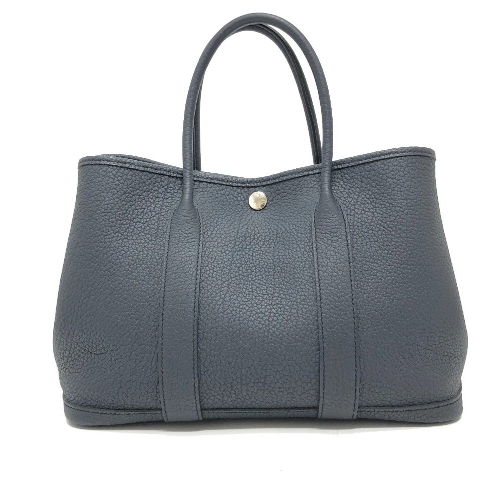 HERMES GARDEN PARTY TPM NEGONDA HANDBAG: HERMES Garden Party TPM Negonda Handbag Brand: HERMES Type/Style: Hand Bag Material: Leather Color: BlackxSilverHardware Size: W11.8xH8.3xD5.5inch / W30cmxH21cmxD14cm Handle: 12.6inch / 32cm
