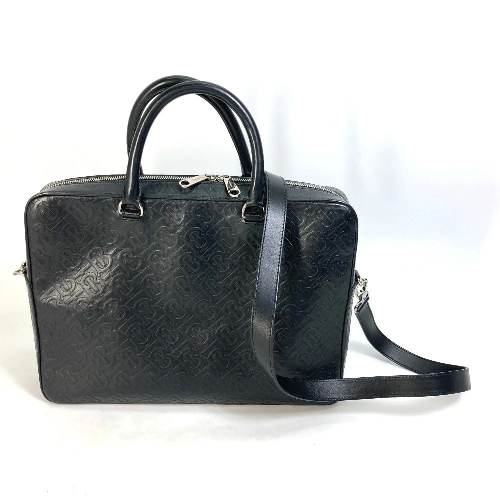 BURBERRY HAND BAG CROSSBODY TB 2WAYSHOULDER BAG: BURBERRY Hand Bag Crossbody TB 2WAYShoulder Bag Brand: BURBERRY Type/Style: Business bag Material: Leather Color: Black Size: W14.6xH10.4xD2.6inch / W37cmxH26.5cmxD6.5cm Accessories: None Accessories