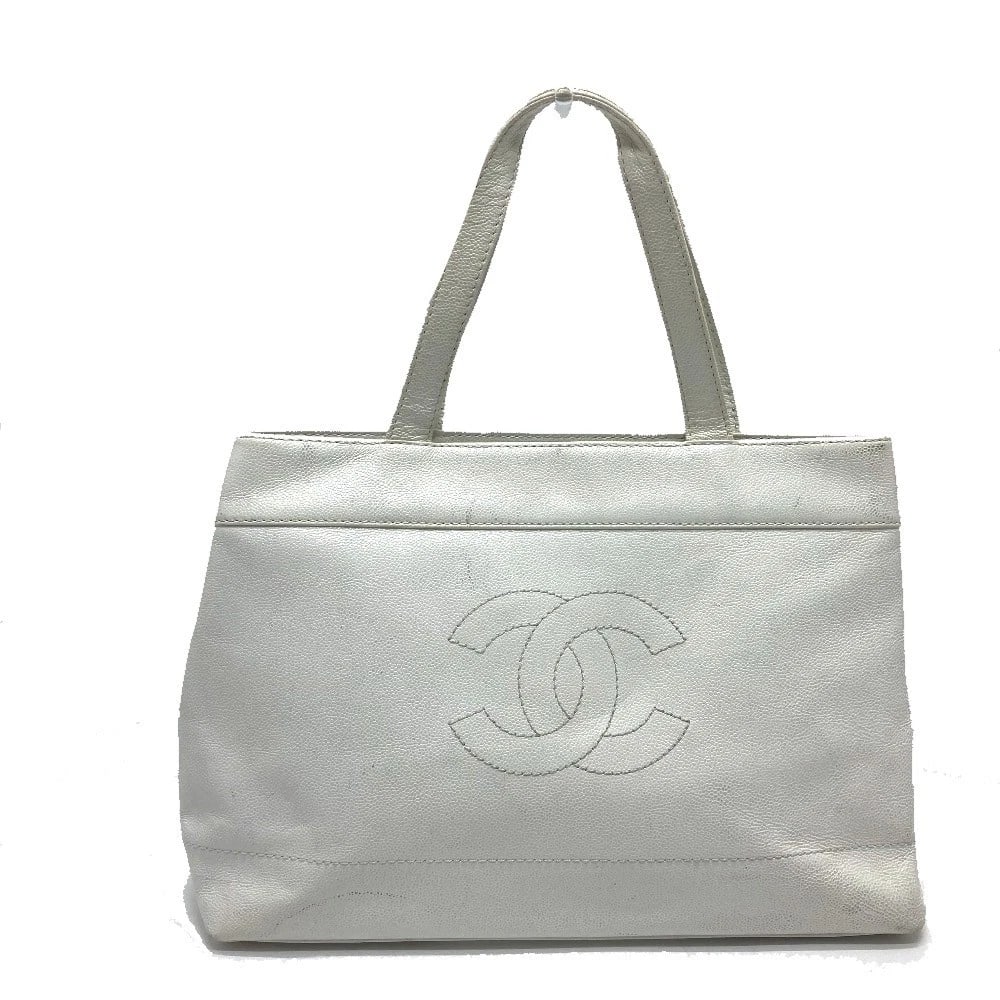 CHANEL HANDBAG SHOULDER TRAVEL CABAS TOTE BAG: CHANEL Handbag Shoulder Travel Cabas Tote Bag Brand: CHANEL Type/Style: Shoulder Bag Material: Caviar Leather Color: White Size: W15.6xH11.4xD3.5inch / W39.5cmxH29cmxD9cm Handle: 17.7inch / 45cm