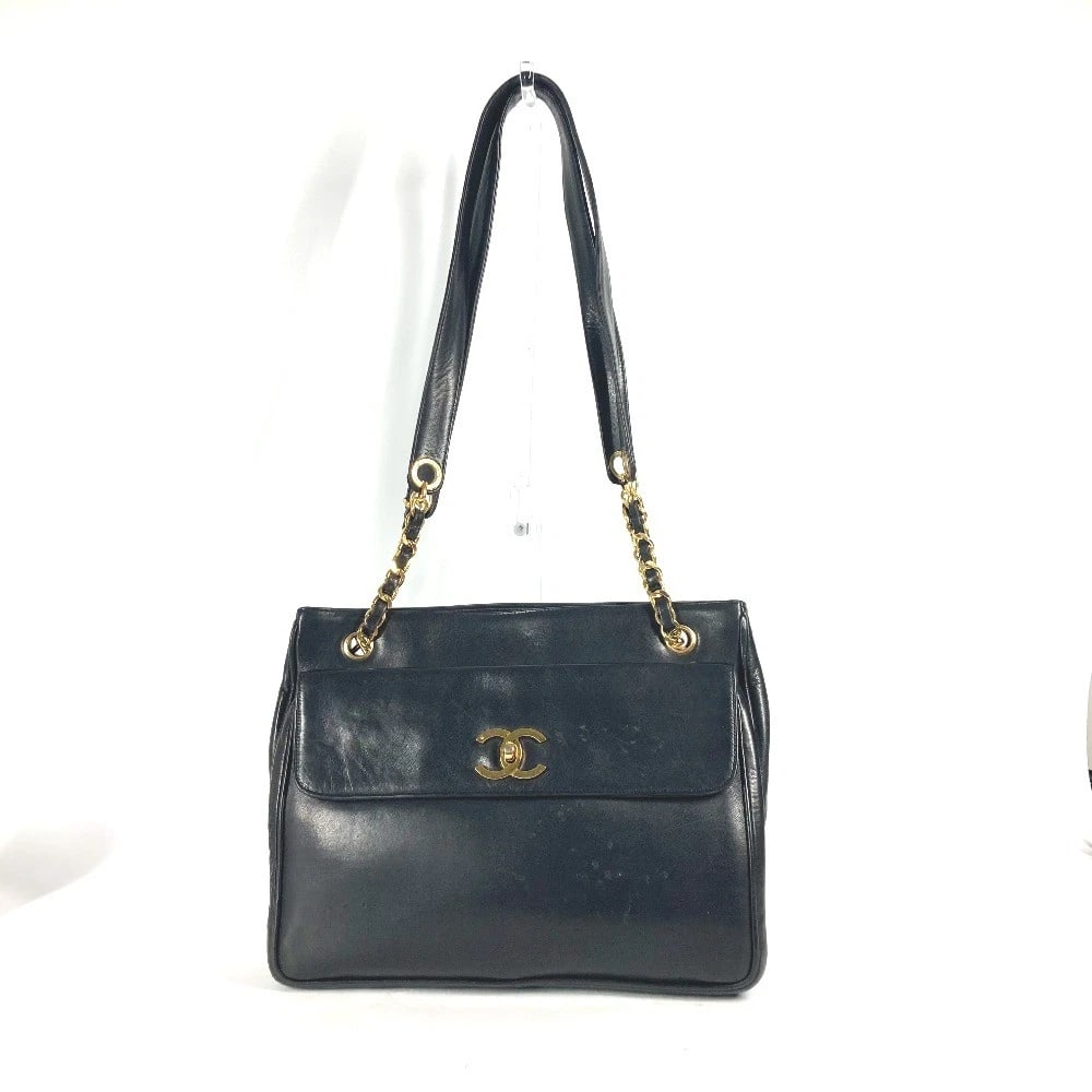 CHANEL CC CC MARK DOUBLE CHAIN SHOULDER BAG: CHANEL CC CC Mark Double Chain Shoulder Bag Brand: CHANEL Type/Style: Shoulder Bag Material: Lambskin Leather Color: Black/Gold Hardware Size: W12.0xH9.8xD2.4inch / W30.5cmxH25cmxD6cm Accessories: