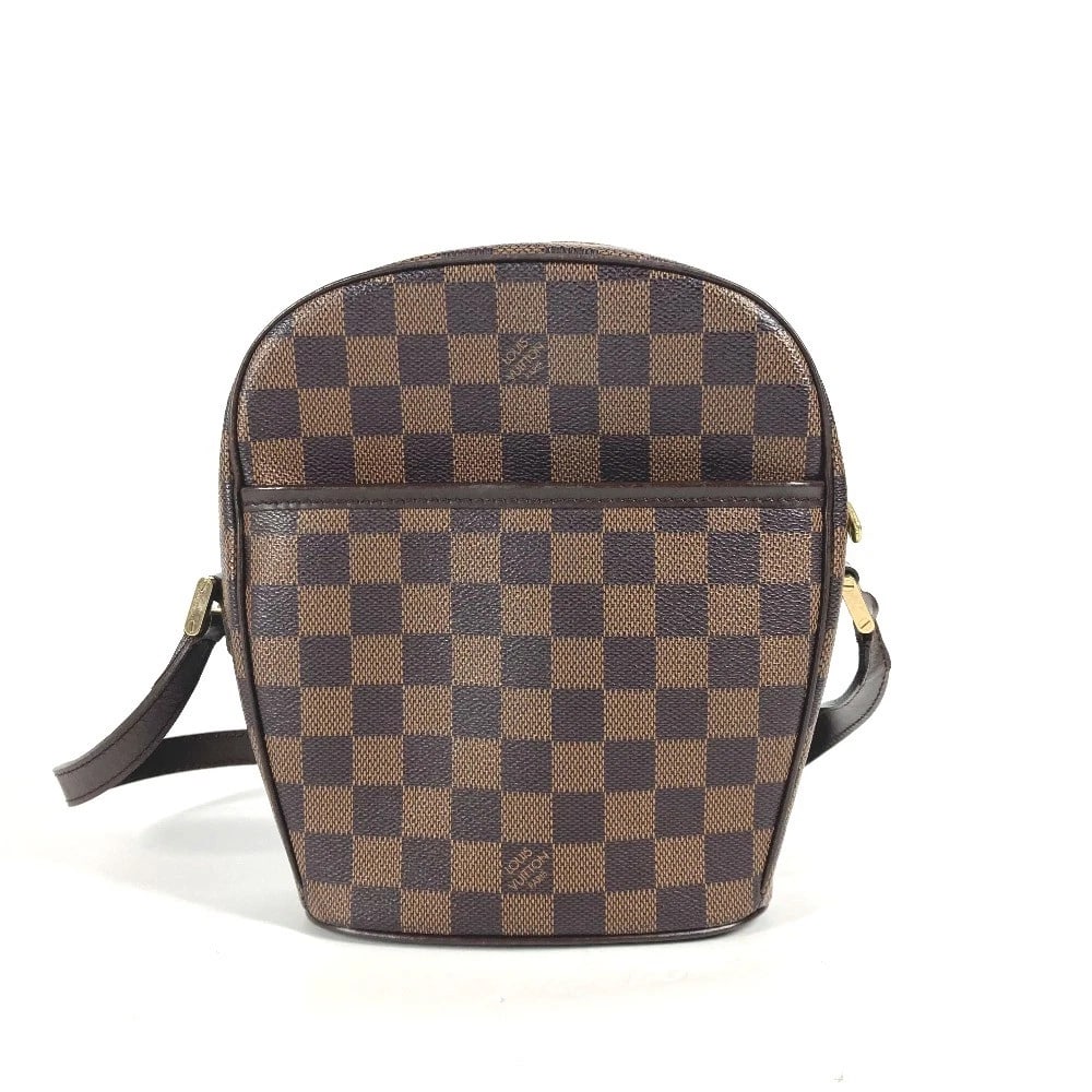 LOUIS VUITTON DAMIER IPANEMA PM CROSSBODY POCHETTE BAG: LOUIS VUITTON Damier Ipanema PM Crossbody Pochette bag Brand: LOUIS VUITTON Type/Style: Shoulder Bag Material: Damier Canvas Color: Ebene / Brown Size: W7.3xH8.7xD3.0inch / W18.5cmxH22cmxD7.5cm
