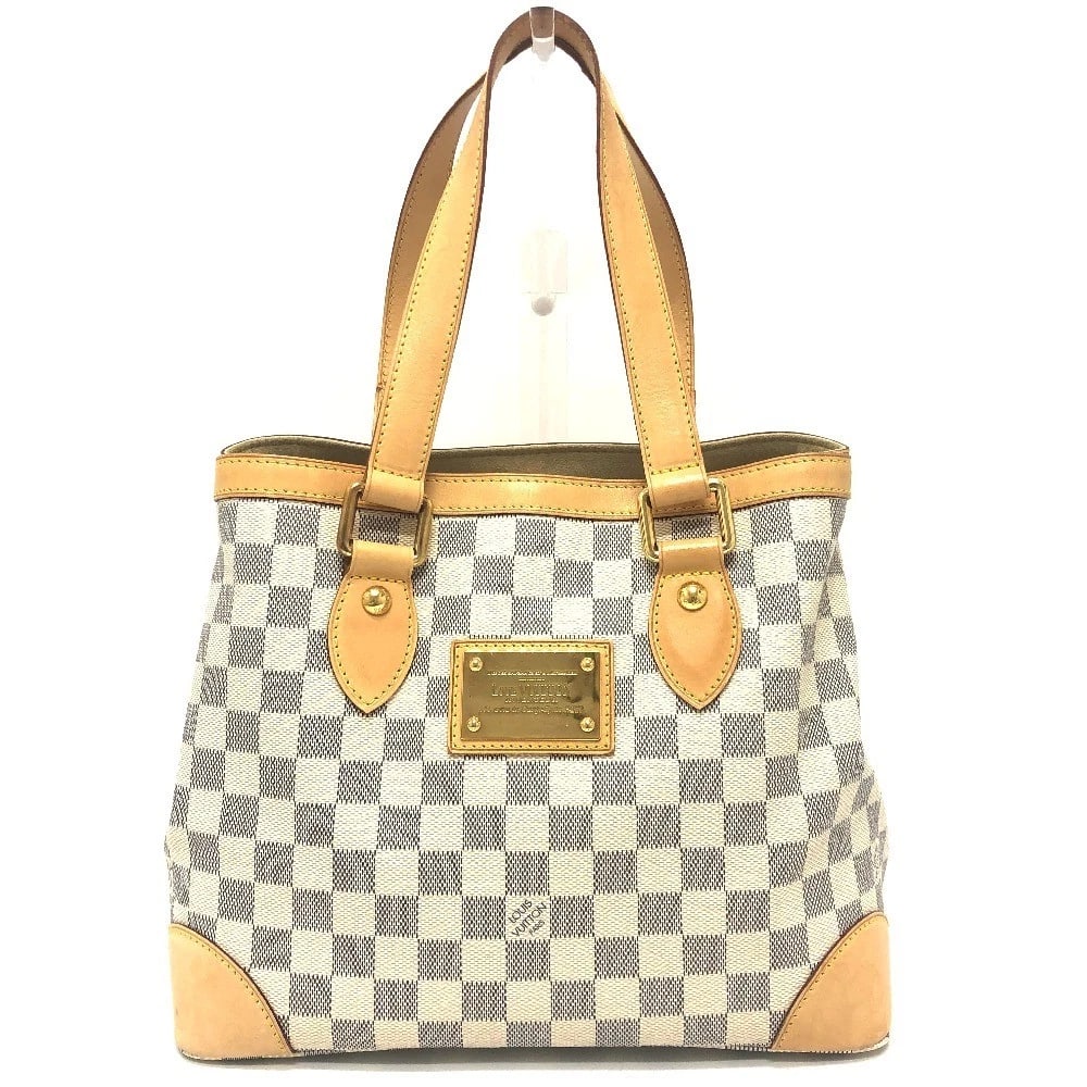 LOUIS VUITTON HAMPSTEAD PM HANDBAG SHOULDER BAG: LOUIS VUITTON Hampstead PM Handbag Shoulder bag Brand: Louis Vuitton Type/Style: Tote Bag Material: Damier Azur Canvas Color: White Size: W11.0xH9.1xD7.1inch / W28cmxH23cmxD18cm Handle: 19.7inch / 50c