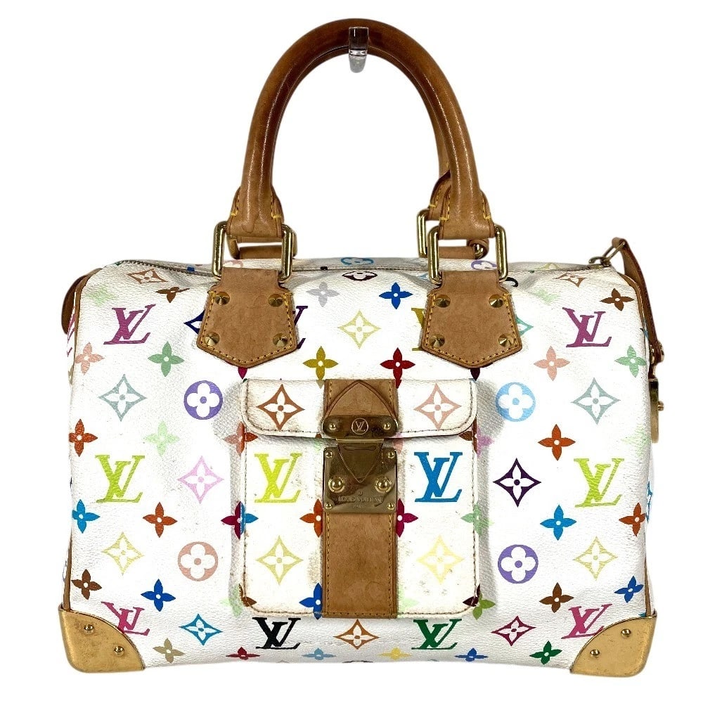 LOUIS VUITTON MONOGRAMMULTICOLORE SPEEDY30 HAND BAG: LOUIS VUITTON MonogramMulticolore Speedy30 Hand Bag Brand: Louis Vuitton Type/Style: Hand Bag Material: Blanc/white Color: Monogram Multicolor Canvas Size: W12.2xH8.1xD6.9inch / W31cmxH20.5cmxD17.5cm 