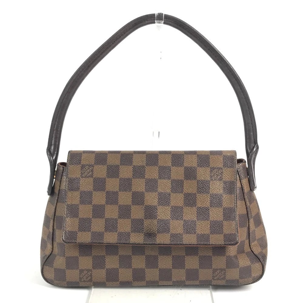LOUIS VUITTON DAMIER MINI LOOPING HANDBAG: LOUIS VUITTON Damier Mini Looping Handbag Brand: Louis Vuitton Type/Style: Tote Bag Material: Damier Canvas Color: Ebene / Brown Size: W8.5xH6.5xD3.3inch / W21.5cmxH16.5cmxD8.5cm Accessories: None