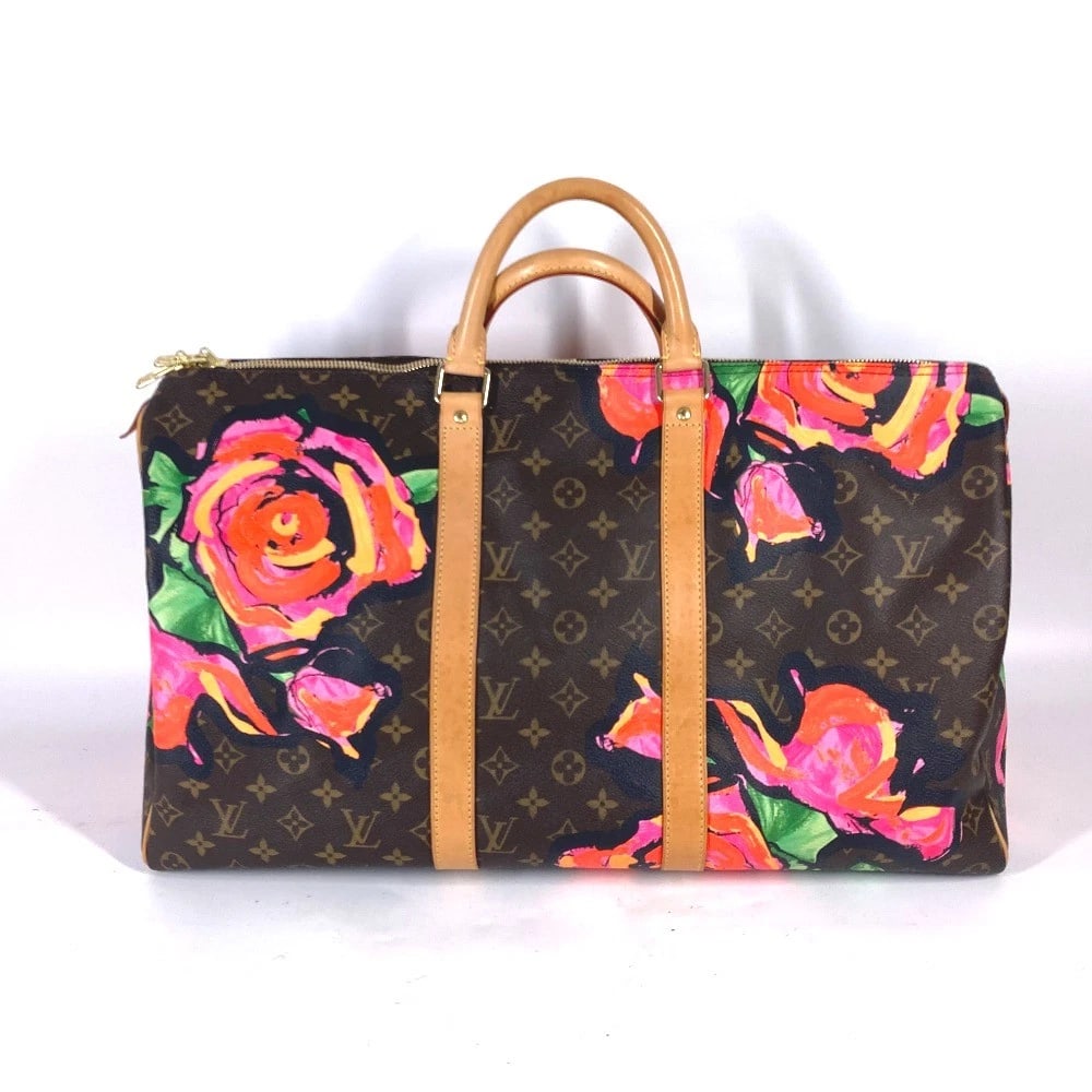 LOUIS VUITTON MONOGRAM-ROSE KEEPALL50 TRAVEL BAG: LOUIS VUITTON Monogram-Rose Keepall50 travel bag Brand: LOUIS VUITTON Type/Style: Duffle Bag Material: MonogramCanvas Color: Brown / pink Size: W19.9xH10.8xD8.3inch / W50.5cmxH27.5cmxD21cm Accesso