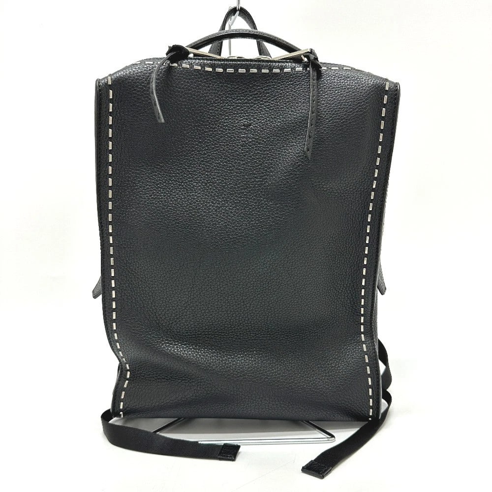 FENDI SELLERIA LINE BACKPACK BAG BACKPACK: FENDI Selleria Line backpack bag Backpack Brand: FENDI Type/Style: Backpack Material: Leather Color: Black Size: W3.1xH13.4xD4.3inch / W8cmxH34cmxD11cm Handle: 9.4inch / 24cm Accessories: None