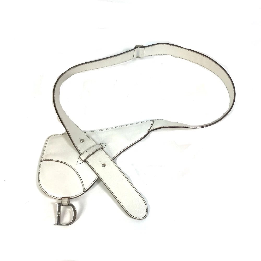CHRISTIAN DIOR SADDLE BAG WAIST POUCH POUCH WAIST POUCH: Christian Dior Saddle bag Waist pouch Pouch Waist Pouch Brand: Christian Dior Type/Style: Waist Pouch Material: Leather Color: White Size: W3.5xH4.7inch / W9cmxH12cm Accessories: None Acce