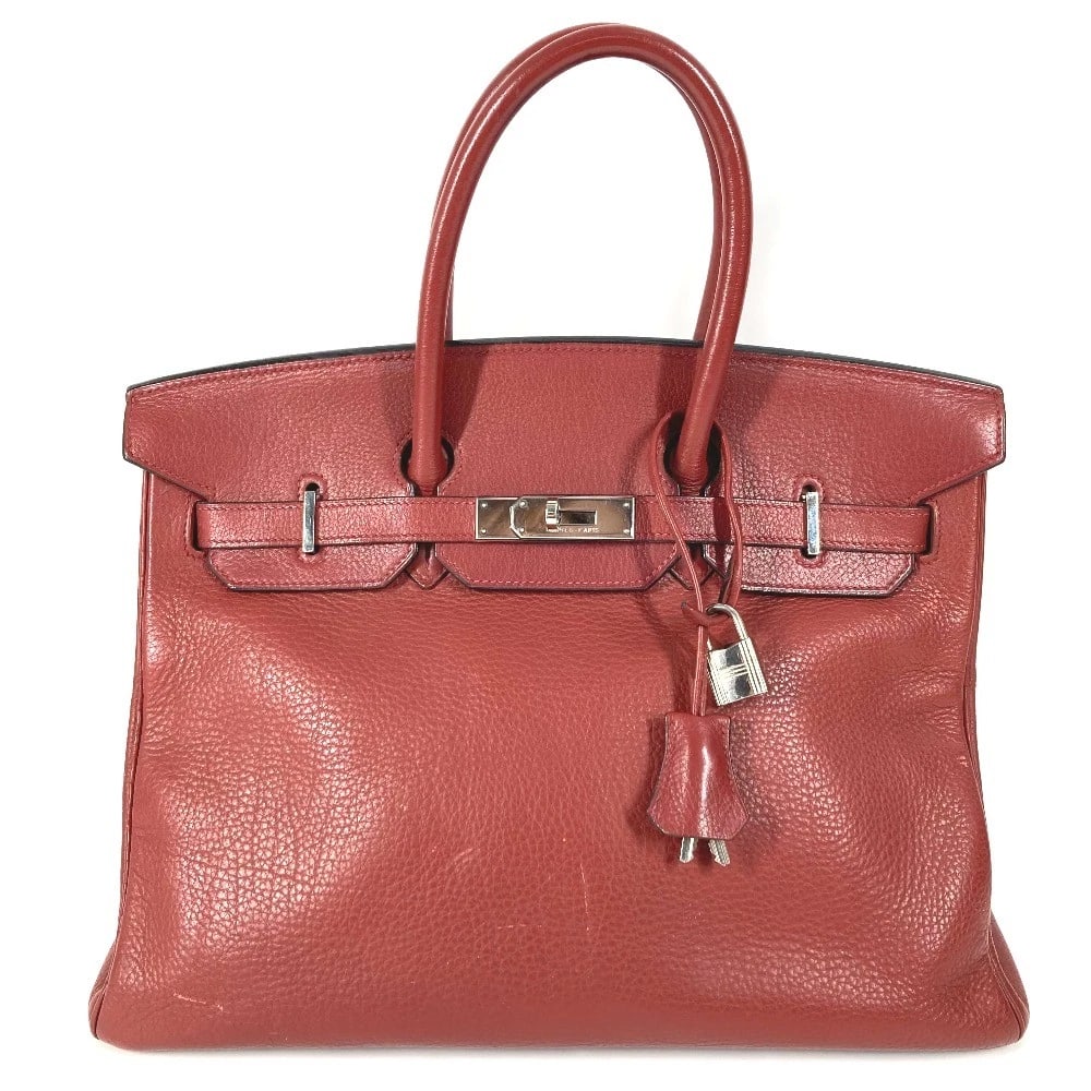 HERMES BIRKIN35 TOTE BAG HAND BAG: HERMES Birkin35 Tote Bag Hand Bag Brand: HERMES Type/Style: Hand Bag Material: Ardennes Color: Wine red Based x Silver Hardware Size: W13.6xH12.0xD6.9inch / W34.5cmxH30.5cmxD17.5cm Accessories: No