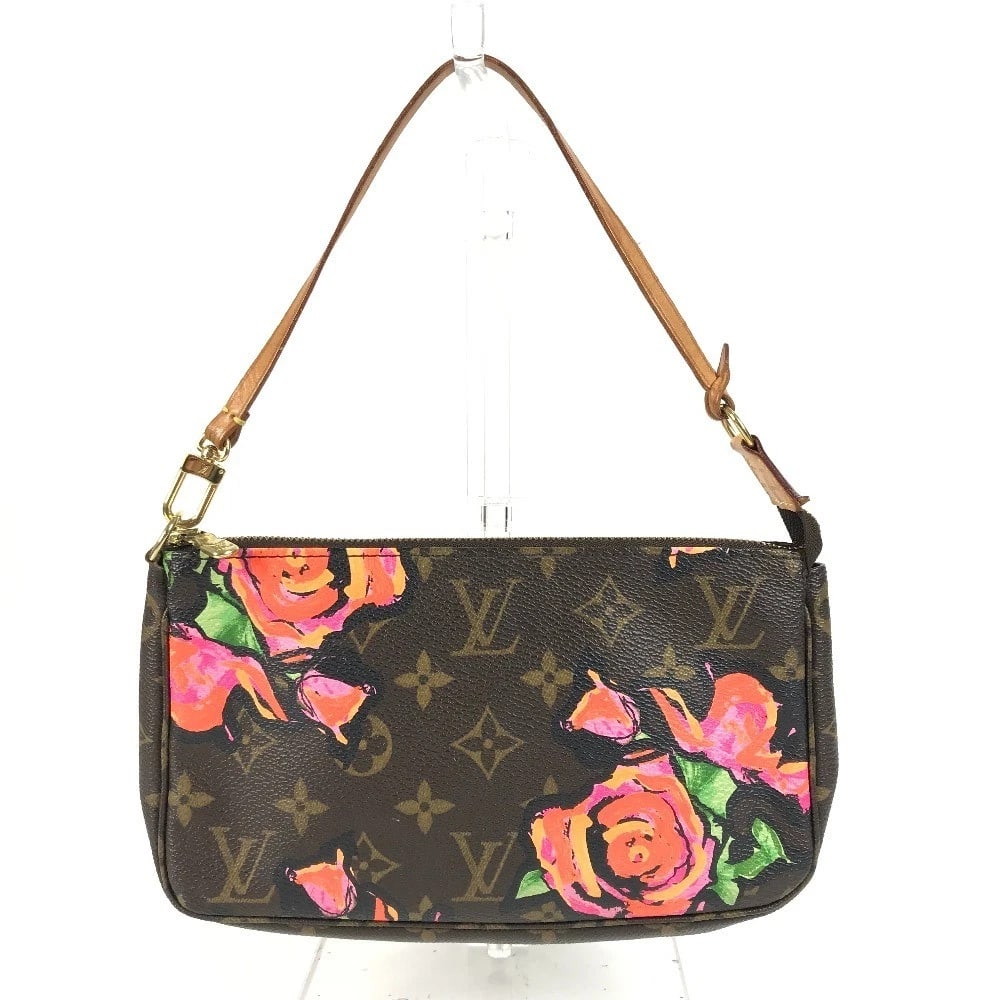 LOUIS VUITTON MONOGRAM ROSE POCHETTEACCESSOIRES HAND BAG: LOUIS VUITTON Monogram Rose PochetteAccessoires Hand Bag Brand: Louis Vuitton Type/Style: Pouch Material: MonogramCanvas Color: Brown / pink Size: W8.1xH4.9inch / W20.5cmxH12.5cm Accessories: None