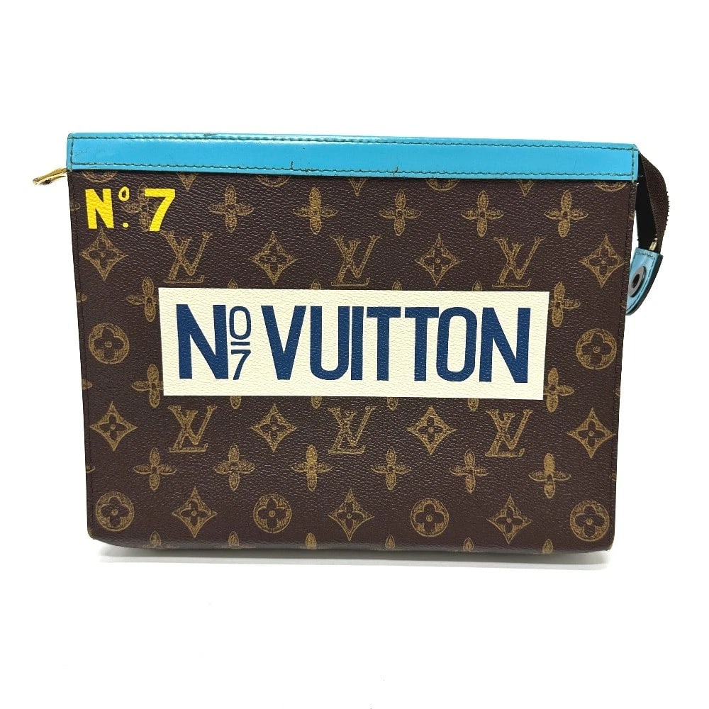LOUIS VUITTON MONOGRAM POCHETTE VOYAGE MM BAG: LOUIS VUITTON Monogram Pochette Voyage MM Bag Brand: LOUIS VUITTON Type/Style: Clutch bag Material: MonogramCanvas Color: Brownxblue Size: W10.2xH7.7xD2.0inch / W26cmxH19.5cmxD5cm Accessories: Non