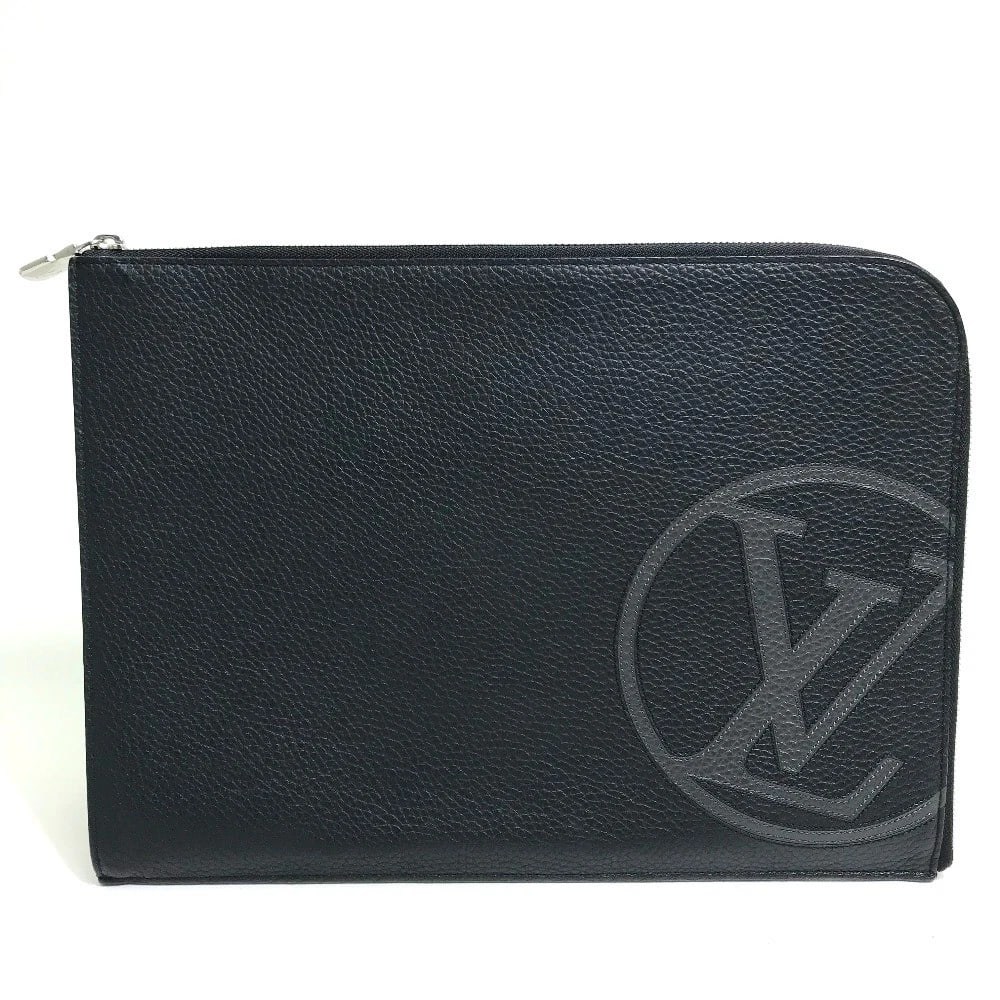 LOUIS VUITTON LV CIRCLE POCHETTE JULES: LOUIS VUITTON LV Circle Pochette Jules Brand: LOUIS VUITTON Type/Style: Clutch bag Material: Taurillon CleceLeather Color: Noir / BlackxSilverHardware Size: W13.0xH9.4inch / W33cmxH24cm Accessorie