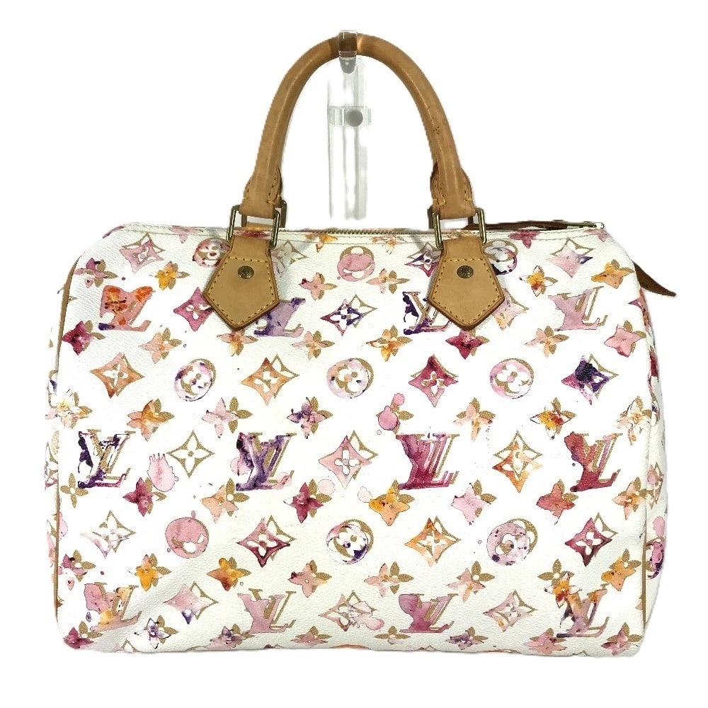 LOUIS VUITTON MONOGRAM WATERCOLOR VVN SPEEDY30 HAND BAG: LOUIS VUITTON Monogram Watercolor VVN Speedy30 Hand Bag Brand: LOUIS VUITTON Type/Style: Hand Bag Material: MonogramWatercolorCanvas Color: Blanc / whitexpink Size: W11.8xH8.3xD5.9inch /