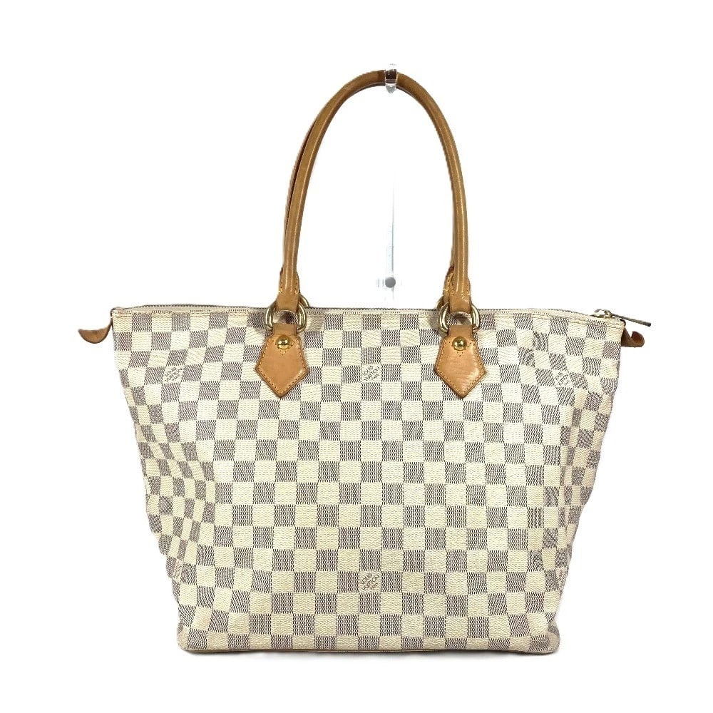 LOUIS VUITTON DAMIER AZUR SALEYAMM BAG: LOUIS VUITTON Damier Azur SaleyaMM Bag Brand: LOUIS VUITTON Type/Style: Shoulder bag Material: Damier Azur Canvas Color: White Size: W12.0xH11.2xD7.1inch / W30.5cmxH28.5cmxD18cm Accessories: None