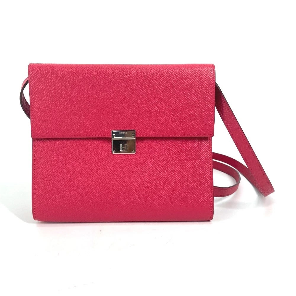 HERMES BAG POCHETTE CLICK 16 CROSSBODY SHOULDER BAG: HERMES Bag Pochette Click 16 Crossbody Shoulder Bag Brand: HERMES Type/Style: Shoulder Bag Material: Epsom Color: Pink Size: W6.3xH5.5inch / W16cmxH14cm Accessories: None Accessories Notic