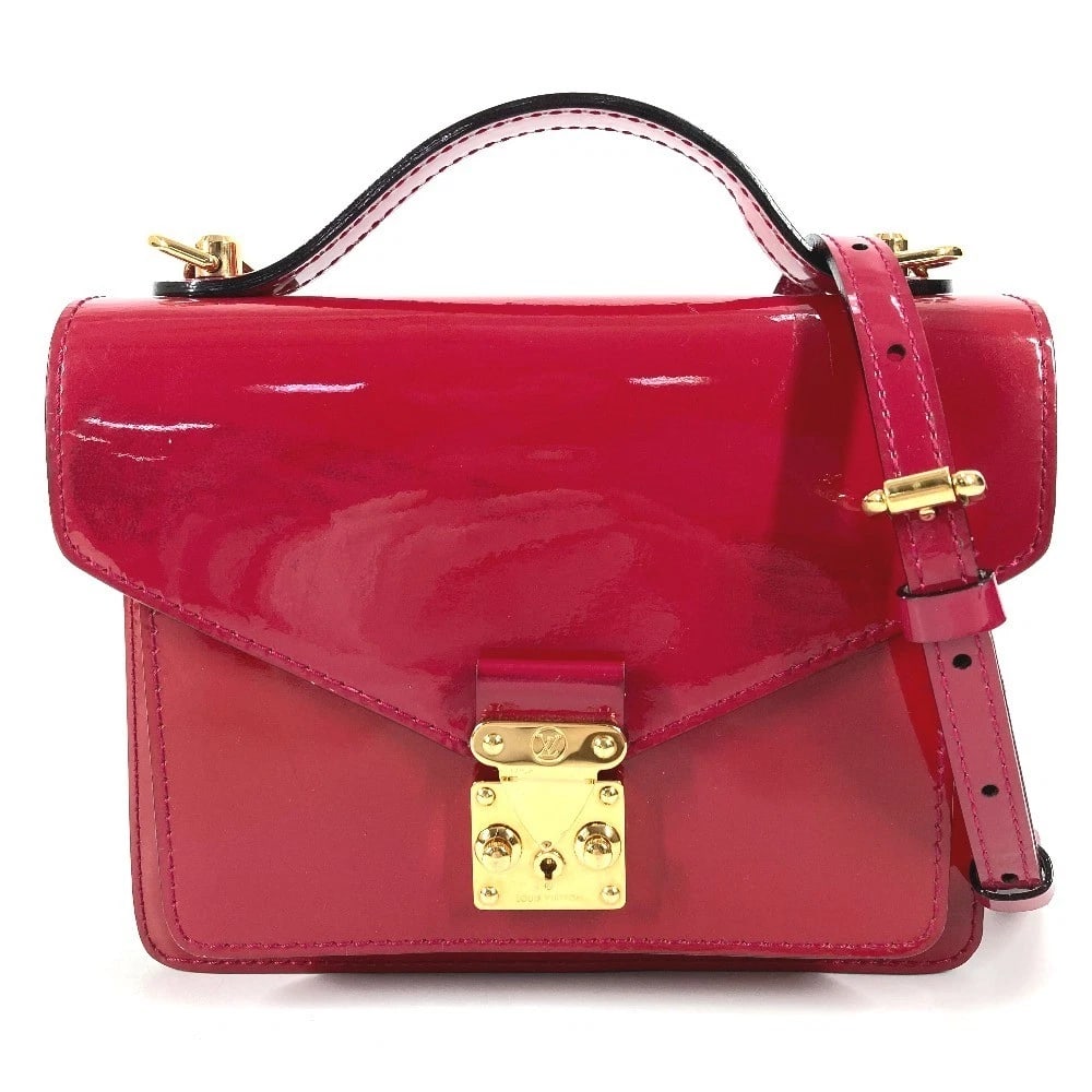 LOUIS VUITTON MONOGRAMVERNIS MONCEAU BAG SHOULDER BAG: LOUIS VUITTON MonogramVernis Monceau Bag Shoulder Bag Brand: Louis Vuitton Type/Style: Hand Bag Material: Patent leather Color: Rose Andian / purple Size: W7.7xH5.9xD1.6inch / W19.5cmxH15cmxD4cm