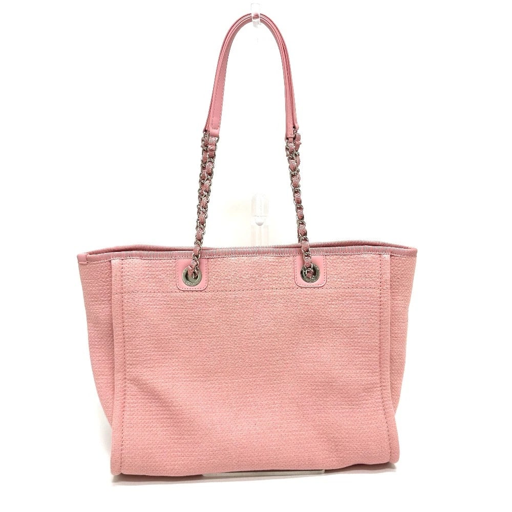 CHANEL DEAUVILLE 2WAY BAG WITH POUCH, SHOULDER BAG: CHANEL Deauville 2WAY bag with pouch, shoulder bag Brand: CHANEL Type/Style: Tote Bag Material: Canvas Color: Pink Size: W13.6xH10.2xD5.1inch / W34.5cmxH26cmxD13cm Handle: 26.8inch / 68cm Accessor