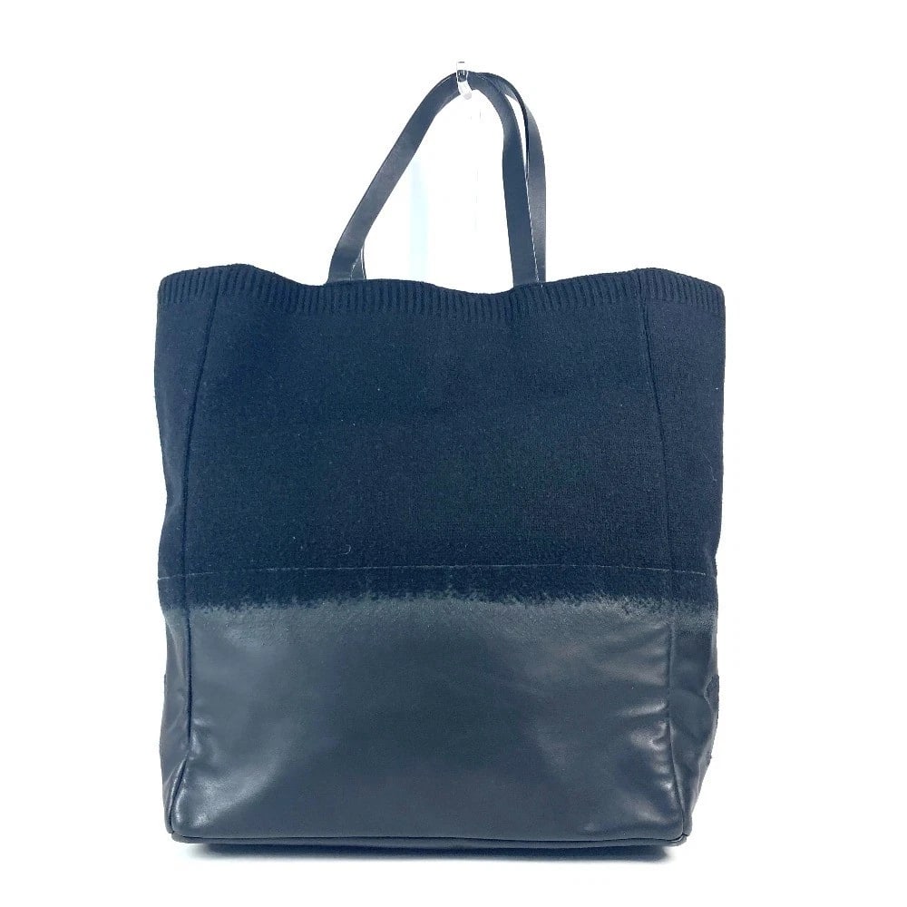 CHANEL CC CC MARK LOGO VERTICAL TOTE BAG SHOULDER BAG: CHANEL CC CC Mark logo Vertical Tote Bag Shoulder Bag Brand: CHANEL Type/Style: Shoulder Bag Material: Knit / Leather Color: Black Size: W13.4xH16.1xD6.1inch / W34cmxH41cmxD15.5cm Accessories: Non