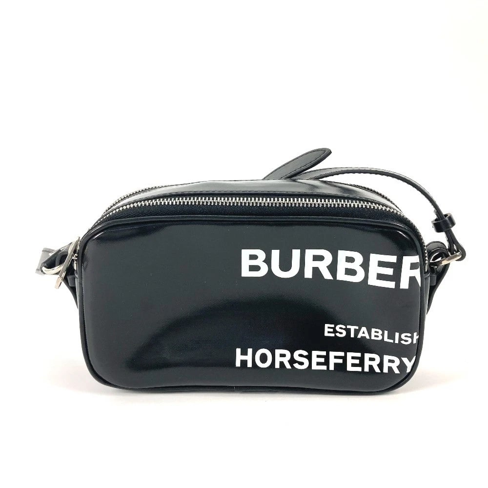 BURBERRY BICOLOR LOGO HORSE FERRY CROSSBODY BAG SHOULDER BAG: BURBERRY Bicolor Logo horse ferry Crossbody bag Shoulder Bag Brand: BURBERRY Type/Style: Shoulder Bag Material: Leather Color: Black / White Size: W7.1xH3.9xD2.2inch / W18cmxH10cmxD5.5cm Accessori