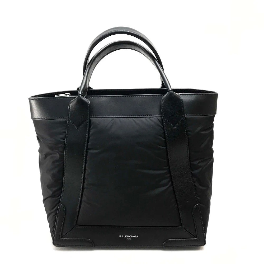 BALENCIAGA CABAS S HAND BAG TOTE BAG: BALENCIAGA Cabas S Hand Bag Tote Bag Brand: BALENCIAGA Type/Style: Tote Bag Material: Nylon / Leather Color: Black Size: W11.2xH11.4xD5.5inch / W28.5cmxH29cmxD14cm Accessories: None Access